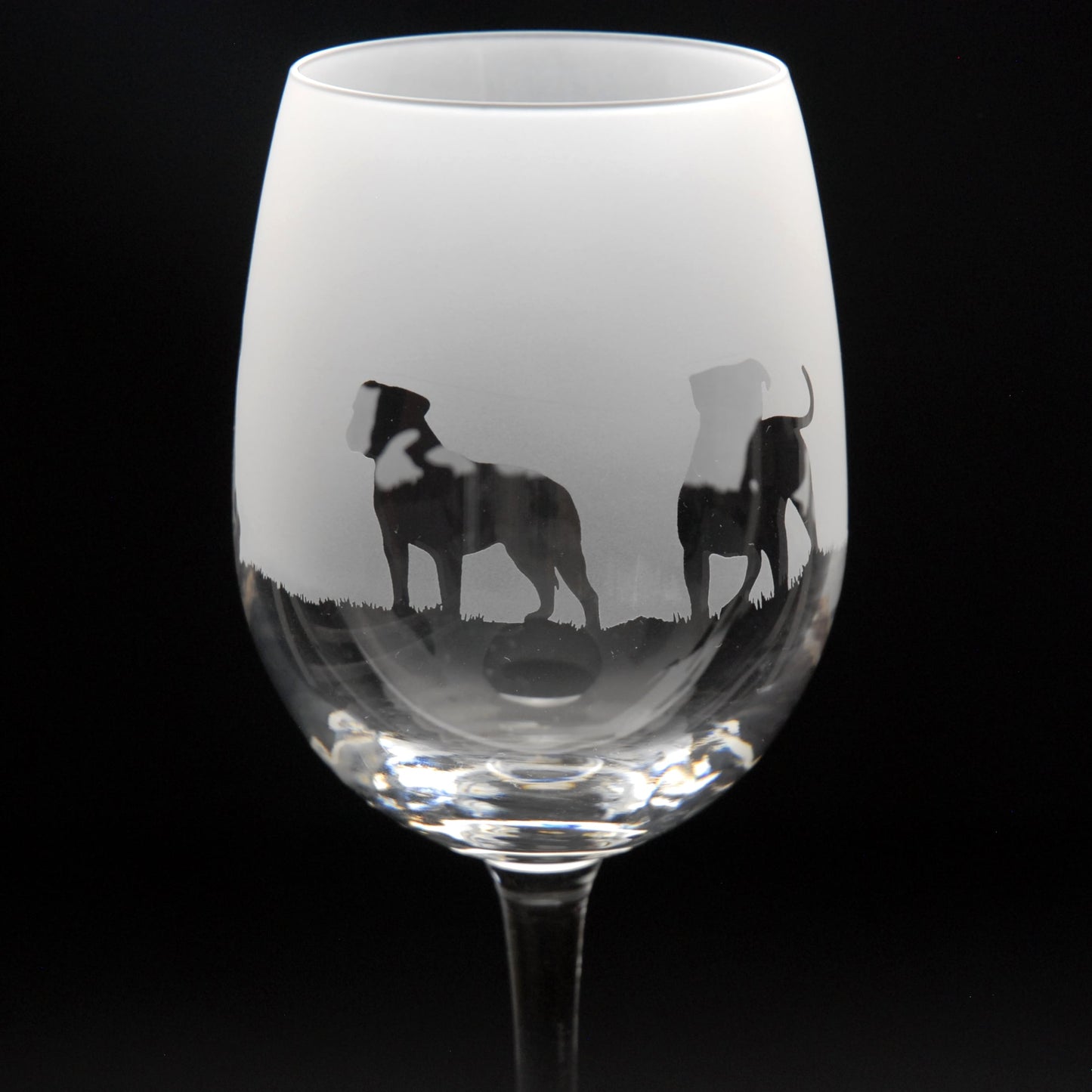 American Bulldog Dog Crystal Wine Glass - Hand Etched/Engraved Gift
