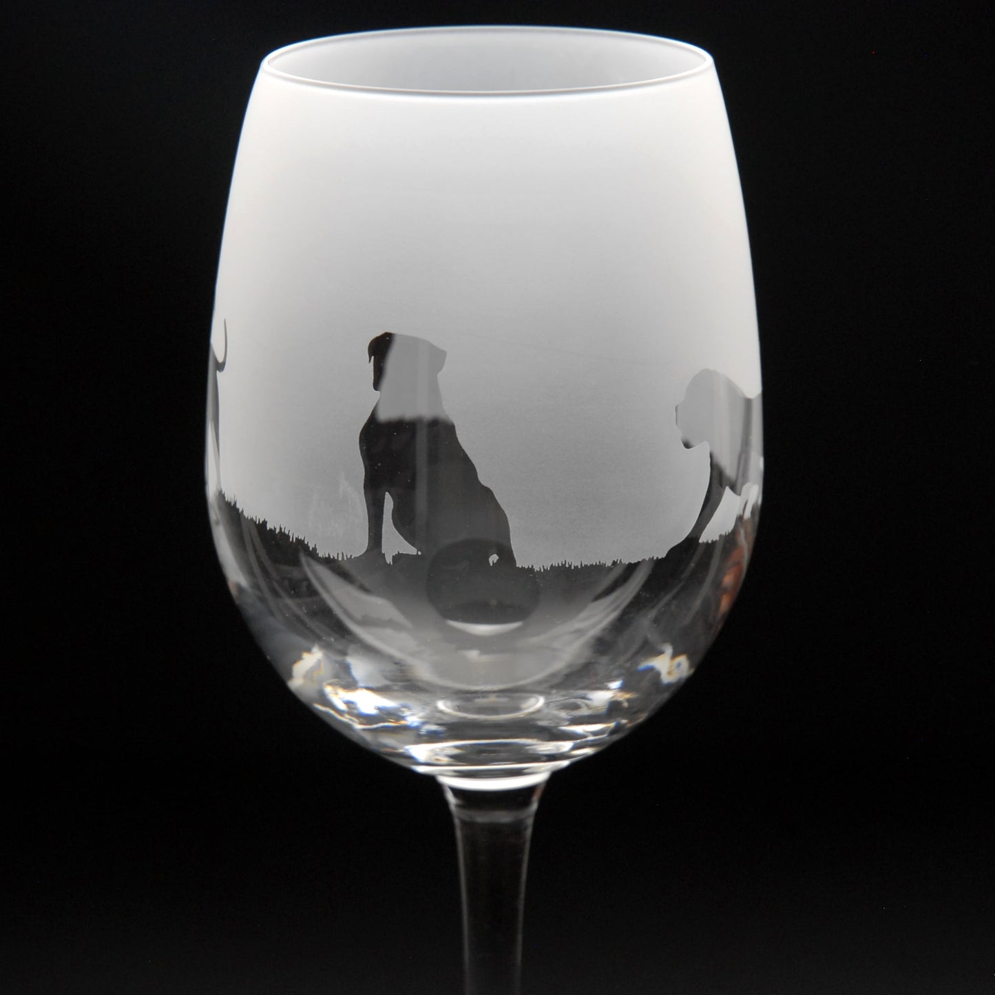 American Bulldog Dog Crystal Wine Glass - Hand Etched/Engraved Gift