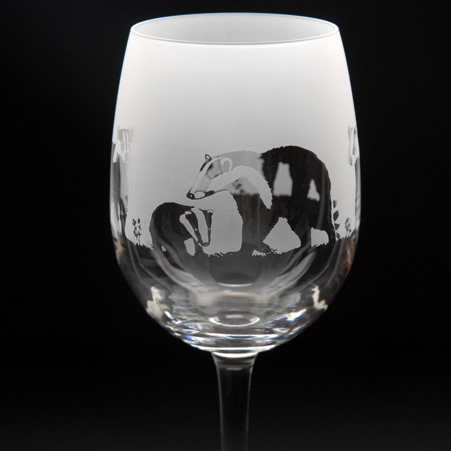 Badger Crystal Wine Glass - Hand Etched/Engraved Gift