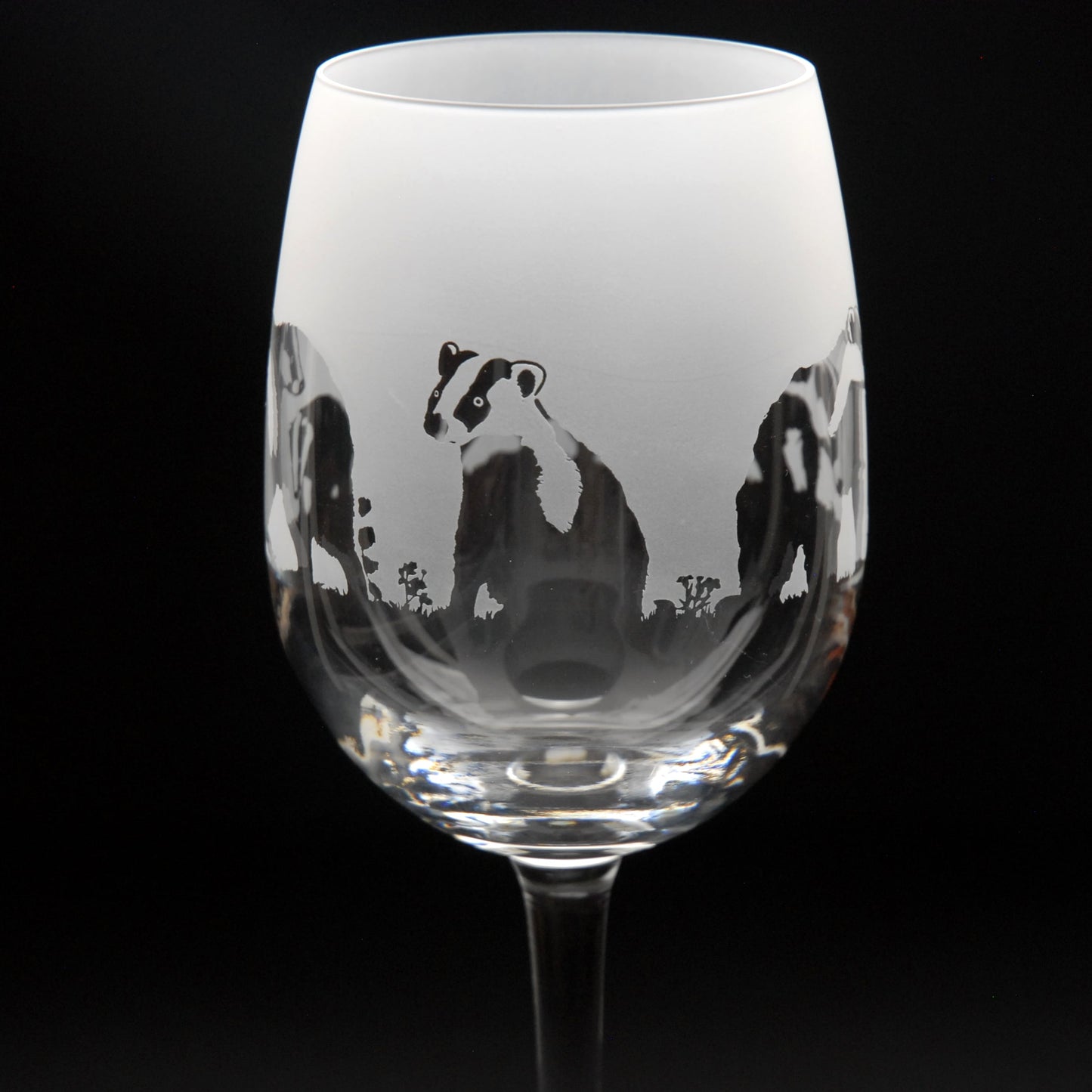 Badger Crystal Wine Glass - Hand Etched/Engraved Gift