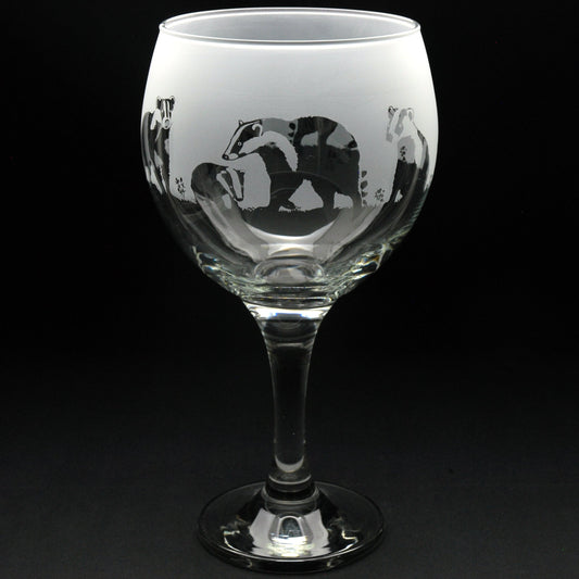 Badger Gin Cocktail Glass - Hand Etched/Engraved Gift