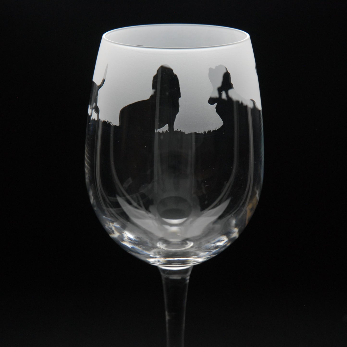 Basset Hound Dog Crystal Wine Glass - Hand Etched/Engraved Gift