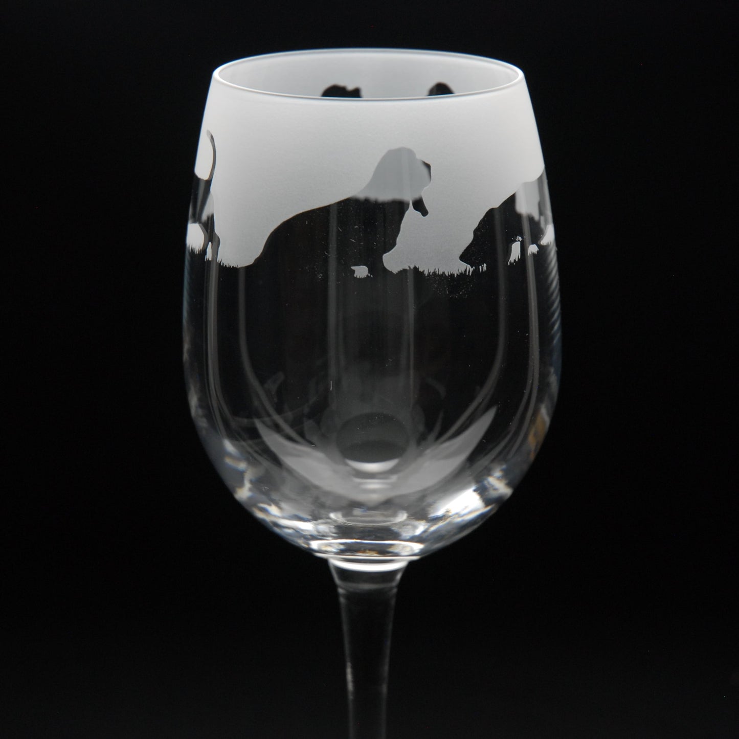 Basset Hound Dog Crystal Wine Glass - Hand Etched/Engraved Gift