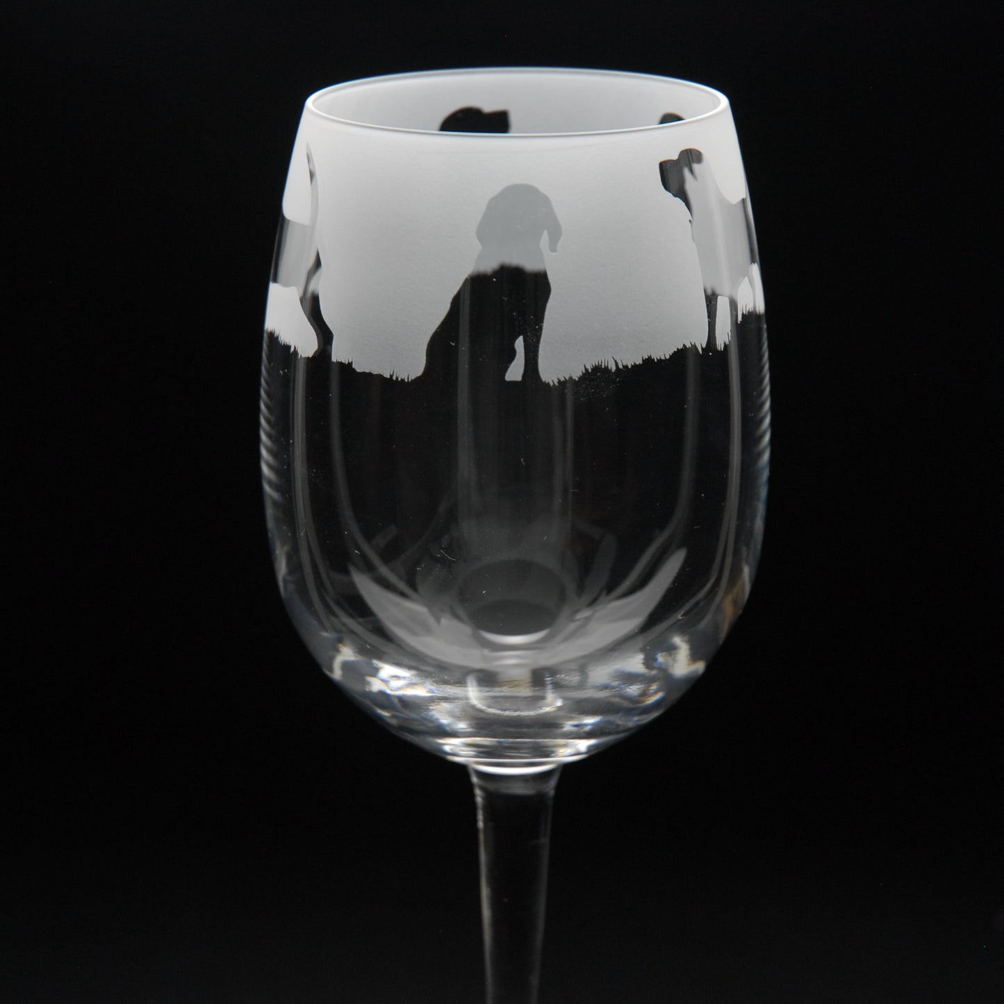 Beagle Dog Crystal Wine Glass - Hand Etched/Engraved Gift