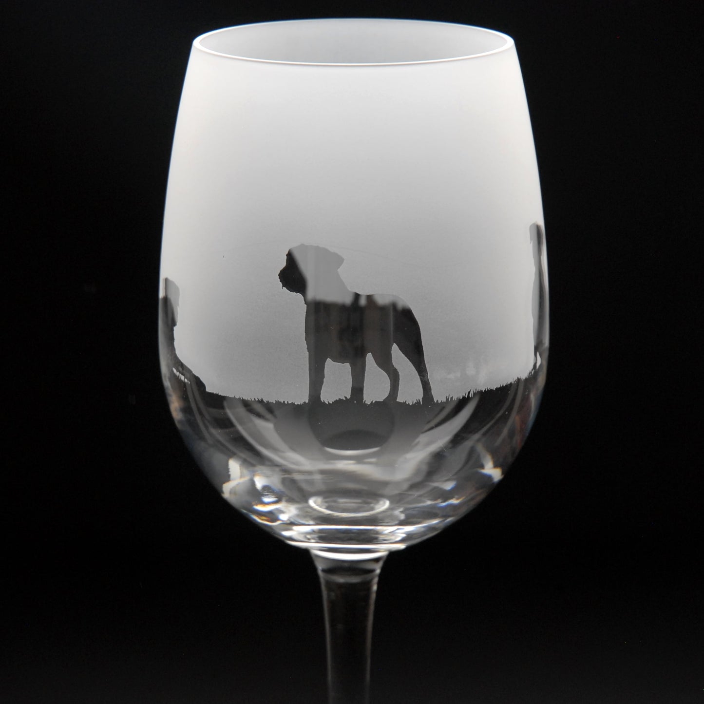 Border Terrier Dog Crystal Wine Glass - Hand Etched/Engraved Gift