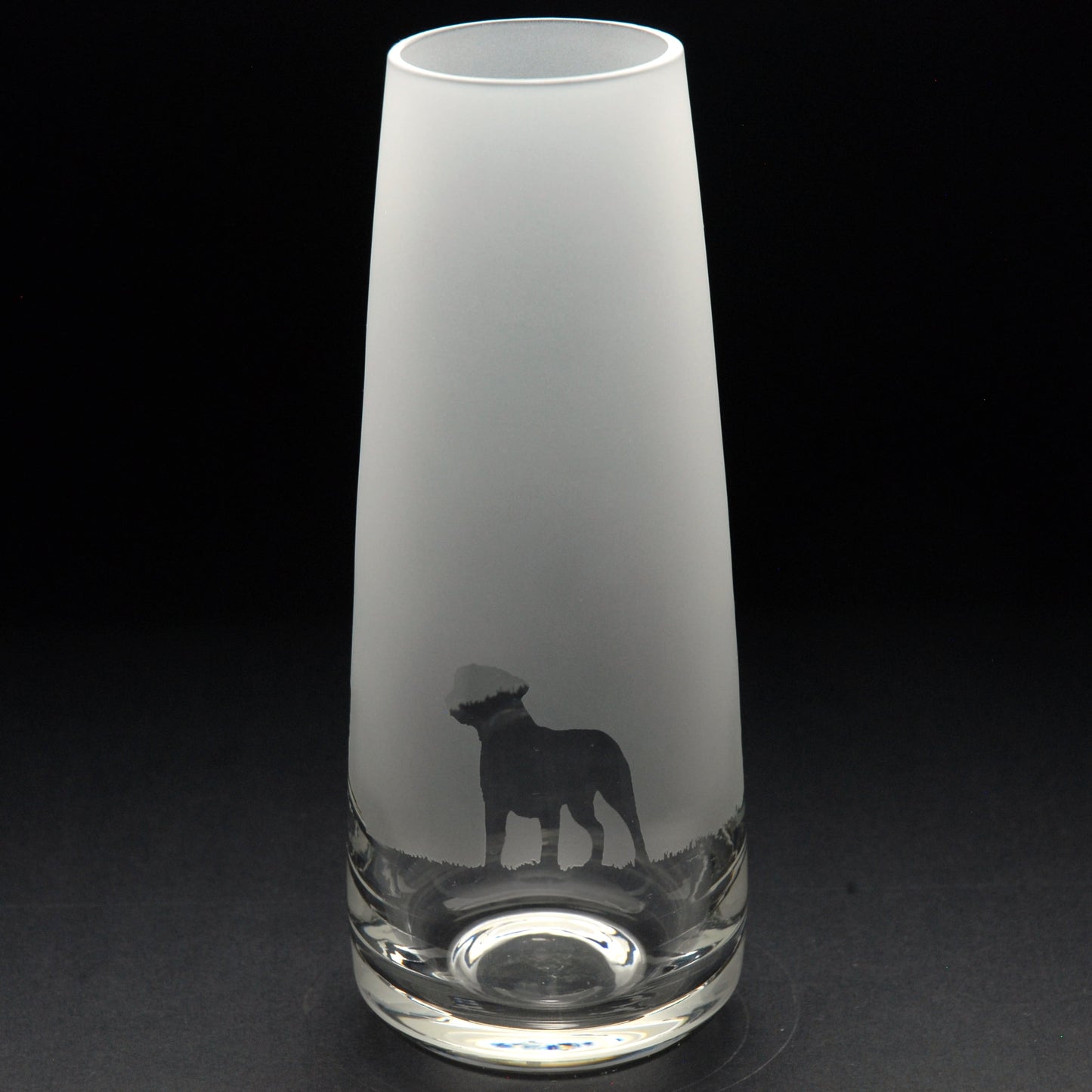 Border Terrier Dog Glass Bud Vase - Hand Etched/Engraved Gift