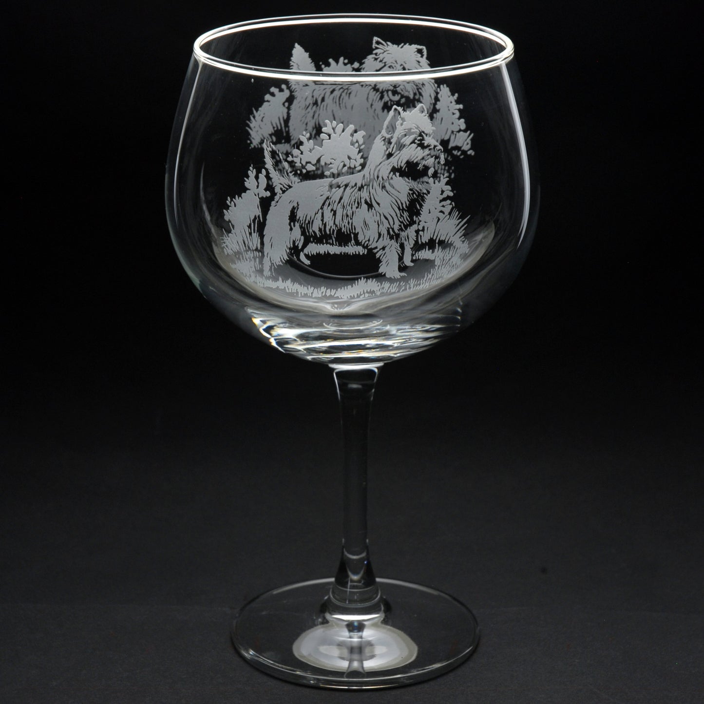 Cairn Terrier Dog Gin Cocktail Glass - Hand Etched/Engraved Gift