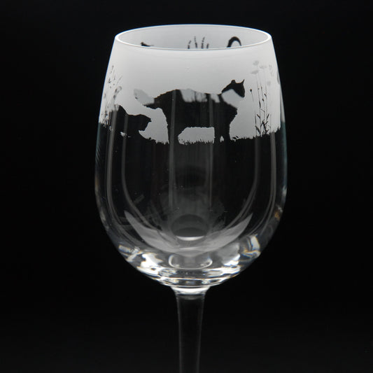 Garden Cats Crystal Wine Glass - Hand Etched/Engraved Gift