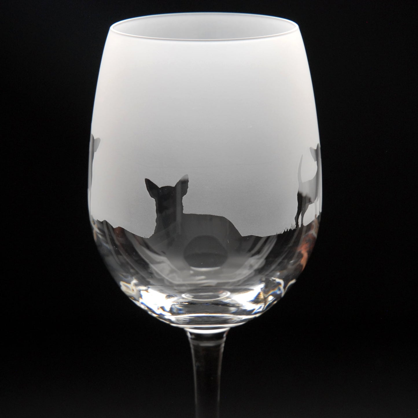Chihuahua Dog Crystal Wine Glass - Hand Etched/Engraved Gift