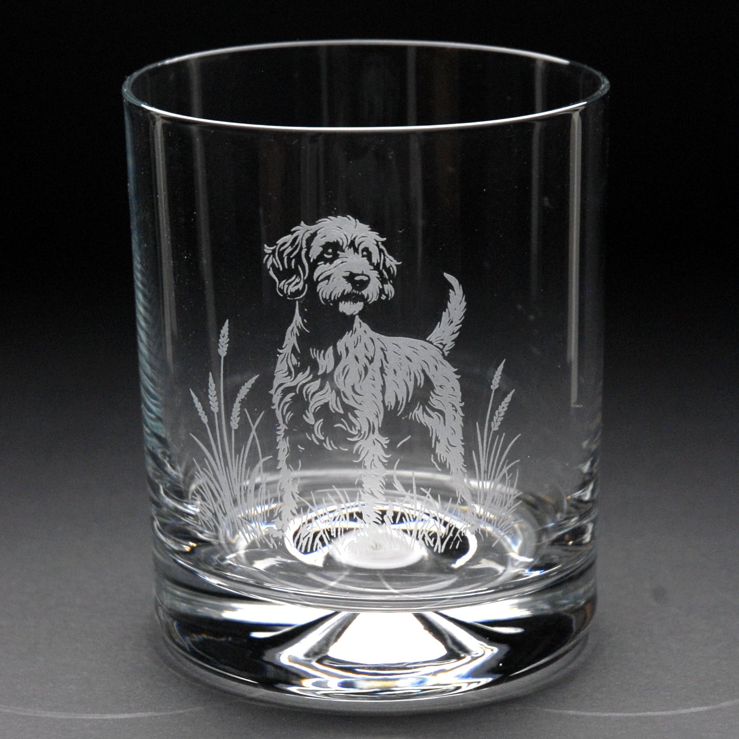 Cockapoo Dog Whiskey Tumbler Glass - Hand Etched/Engraved Gift