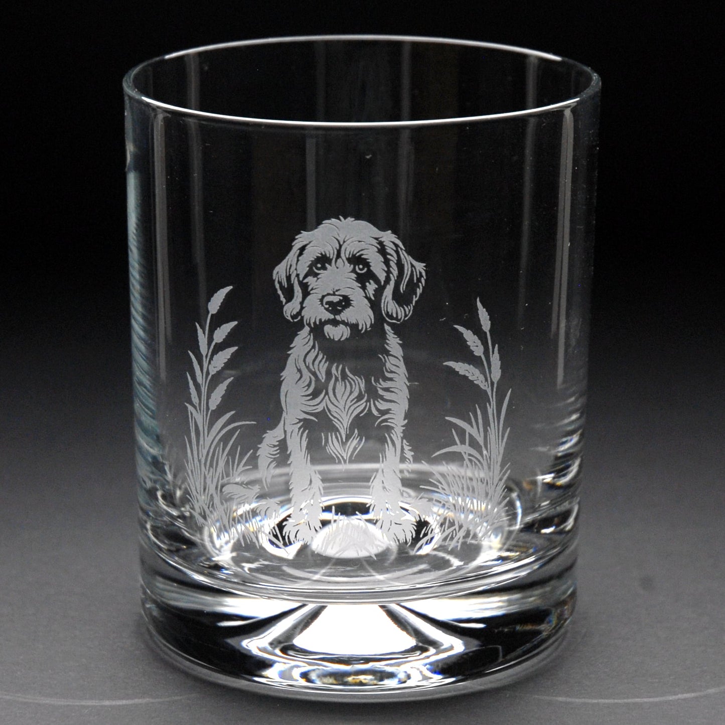 Cockapoo Dog Whiskey Tumbler Glass - Hand Etched/Engraved Gift