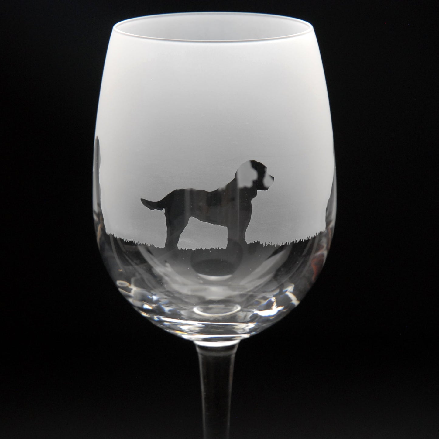 Cockapoo Dog Crystal Wine Glass - Hand Etched/Engraved Gift