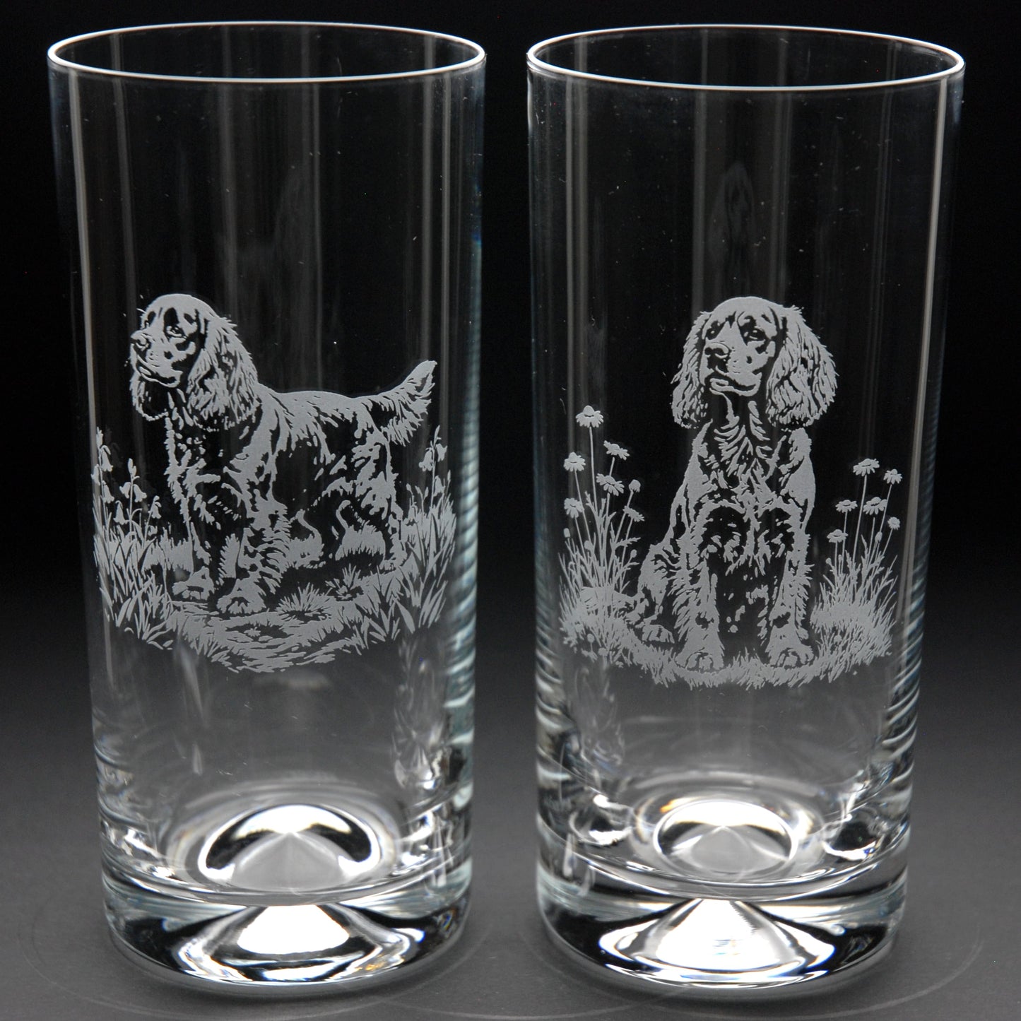 Cocker Spaniel Dog Highball Glass - Hand Etched/Engraved Gift