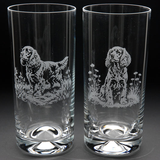 Cocker Spaniel Dog Highball Glass - Hand Etched/Engraved Gift