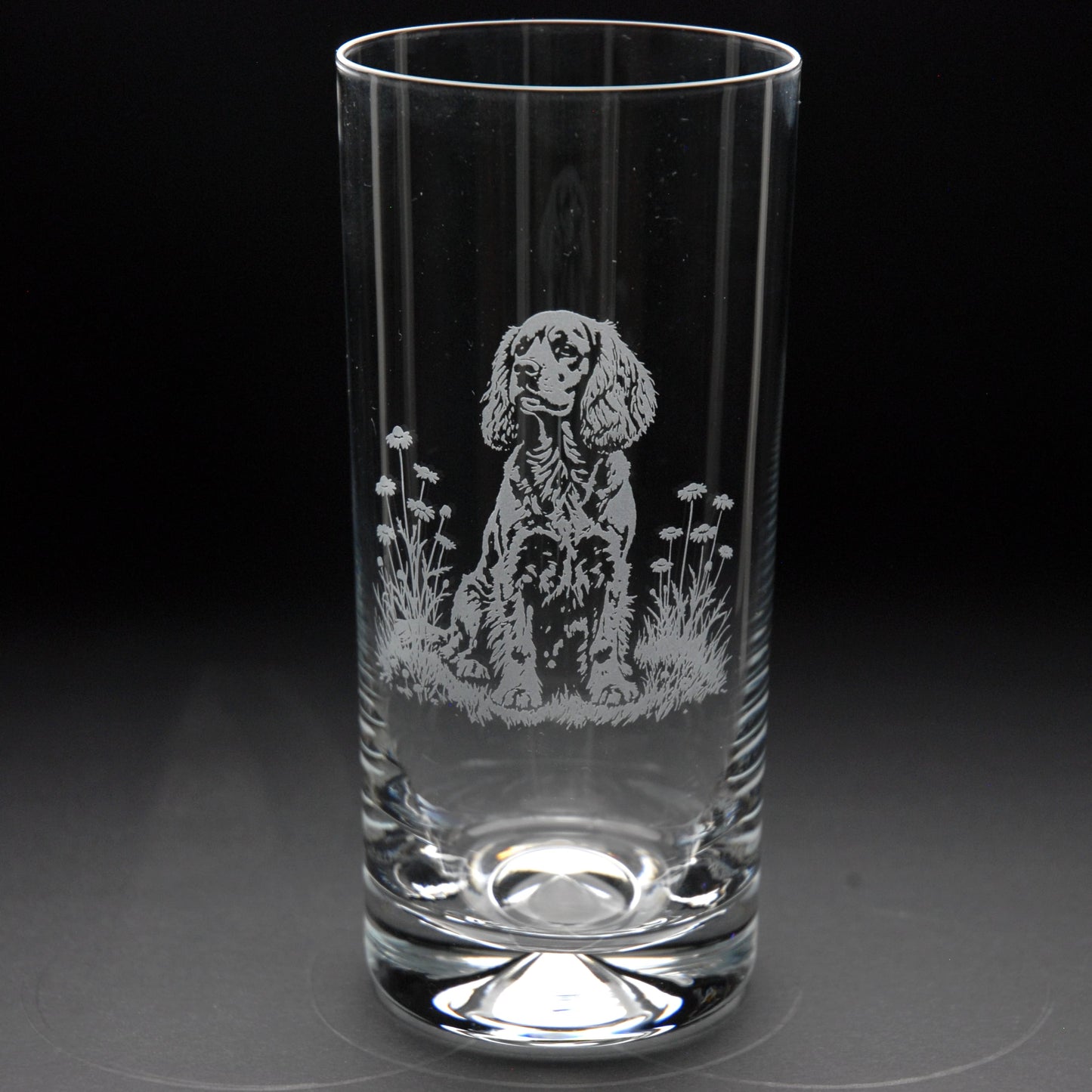 Cocker Spaniel Dog Highball Glass - Hand Etched/Engraved Gift