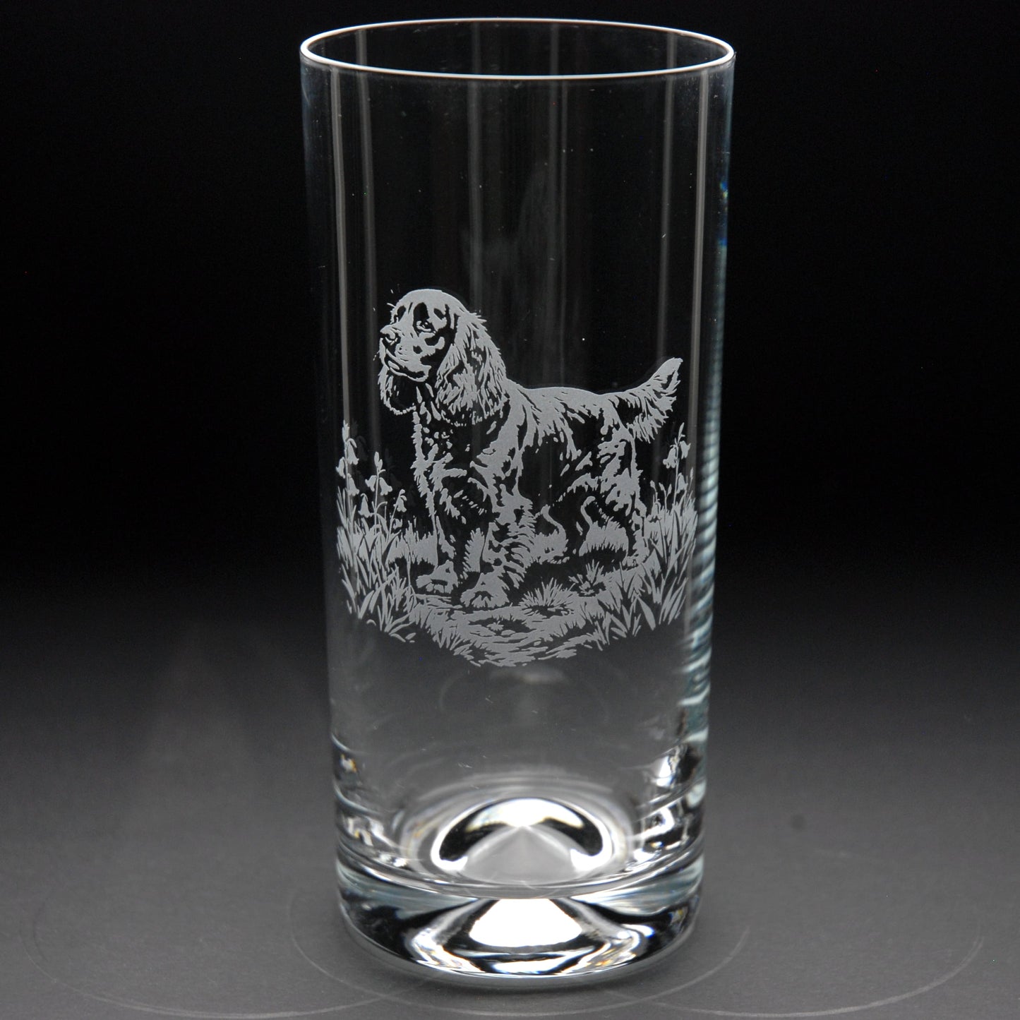 Cocker Spaniel Dog Highball Glass - Hand Etched/Engraved Gift
