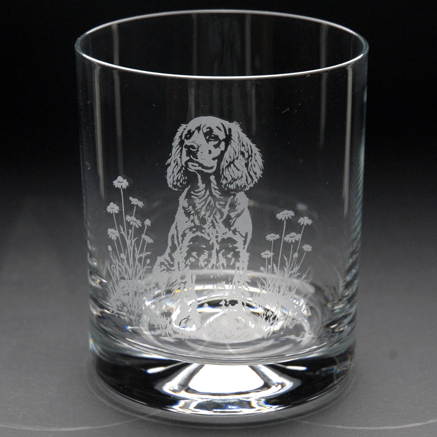 Cocker Spaniel Dog Whiskey Tumbler Glass - Hand Etched/Engraved Gift
