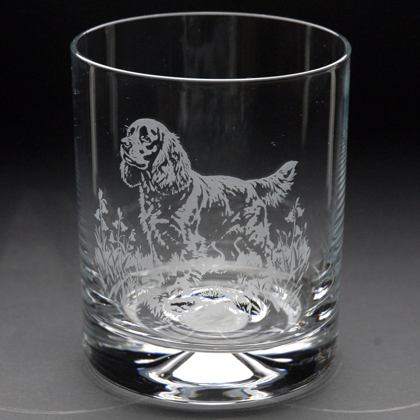 Cocker Spaniel Dog Whiskey Tumbler Glass - Hand Etched/Engraved Gift