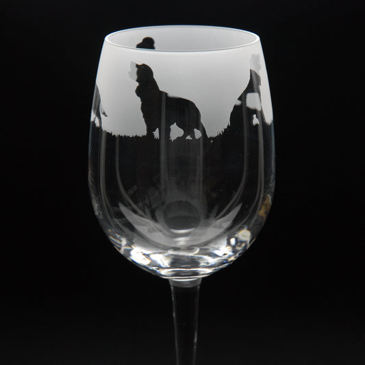 Cocker Spaniel Dog Crystal Wine Glass - Hand Etched/Engraved Gift