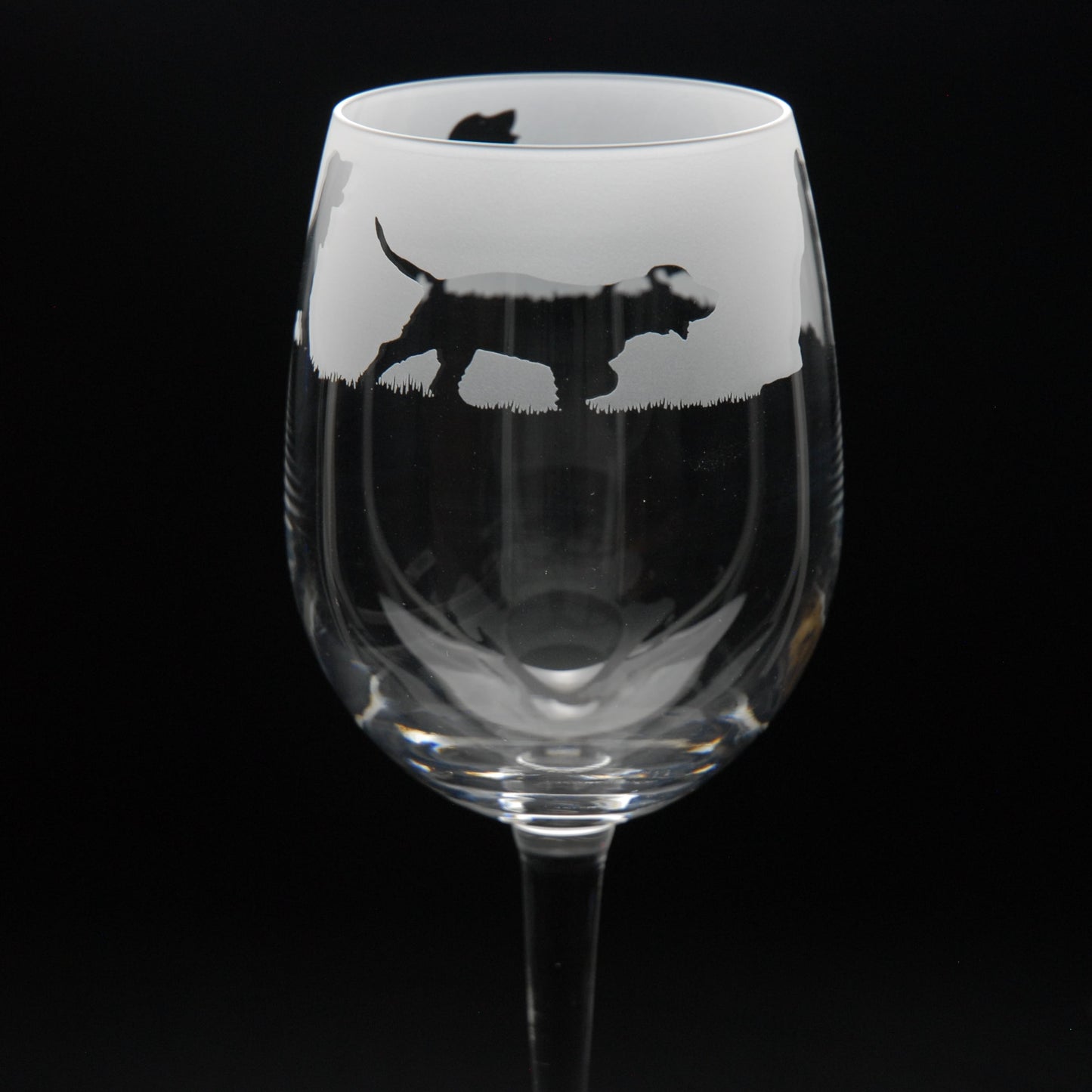 Cocker Spaniel Dog Crystal Wine Glass - Hand Etched/Engraved Gift