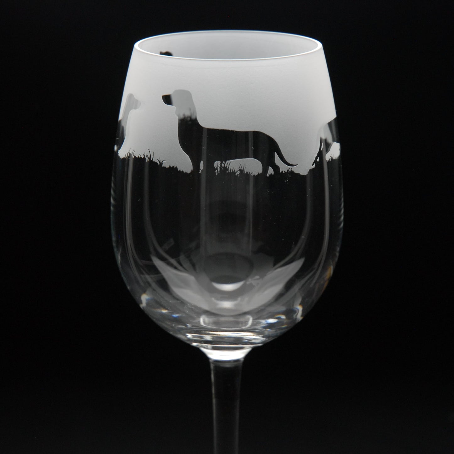 Dachshund Dog Crystal Wine Glass - Hand Etched/Engraved Gift