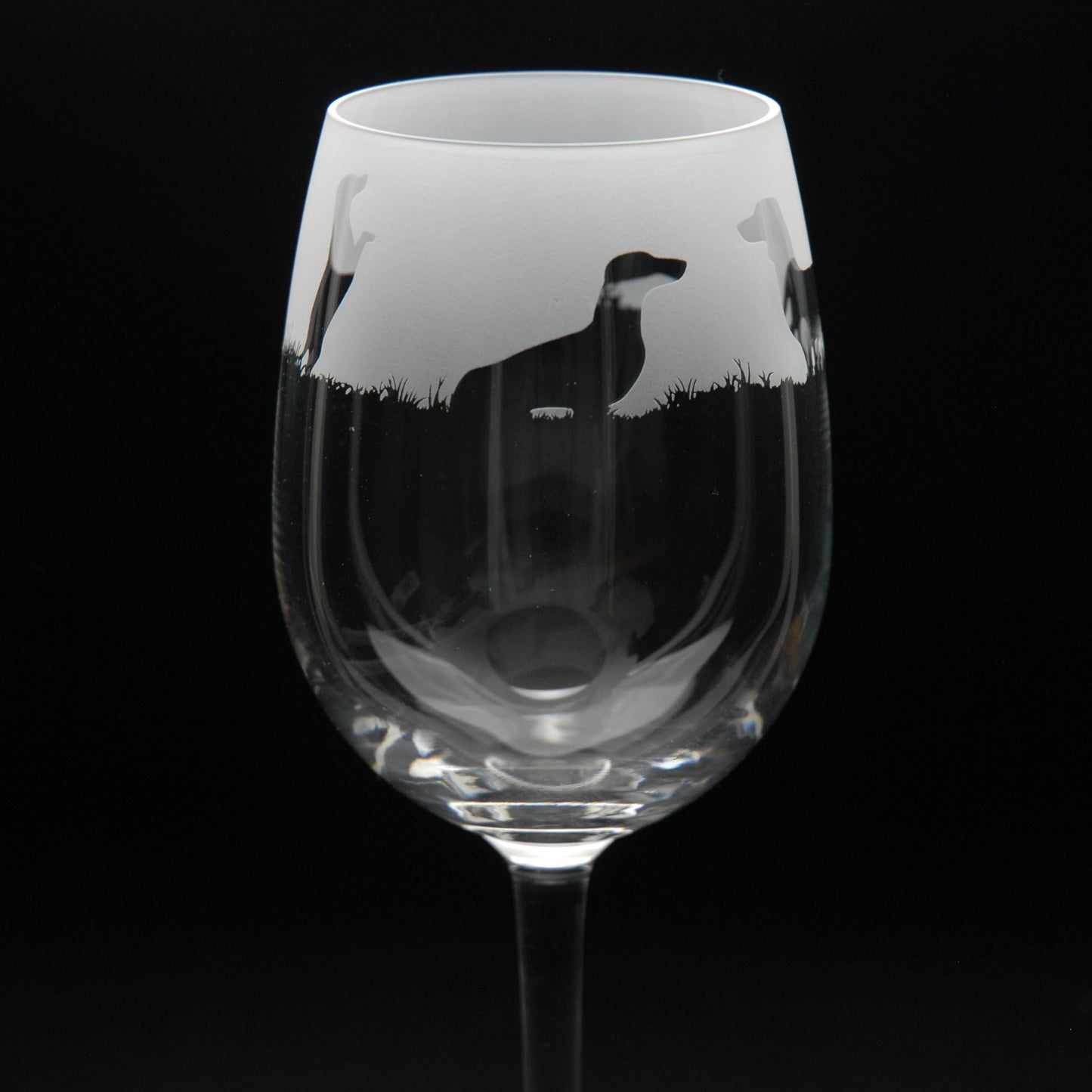 Dachshund Dog Crystal Wine Glass - Hand Etched/Engraved Gift