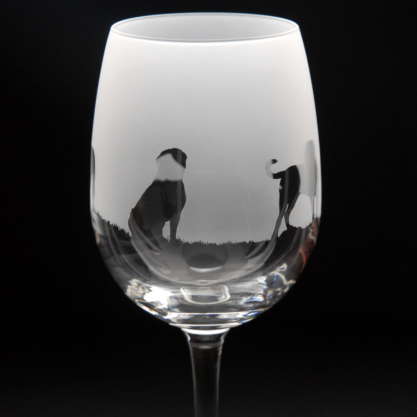 Dogue de Bordeaux Dog Crystal Wine Glass - Hand Etched/Engraved Gift