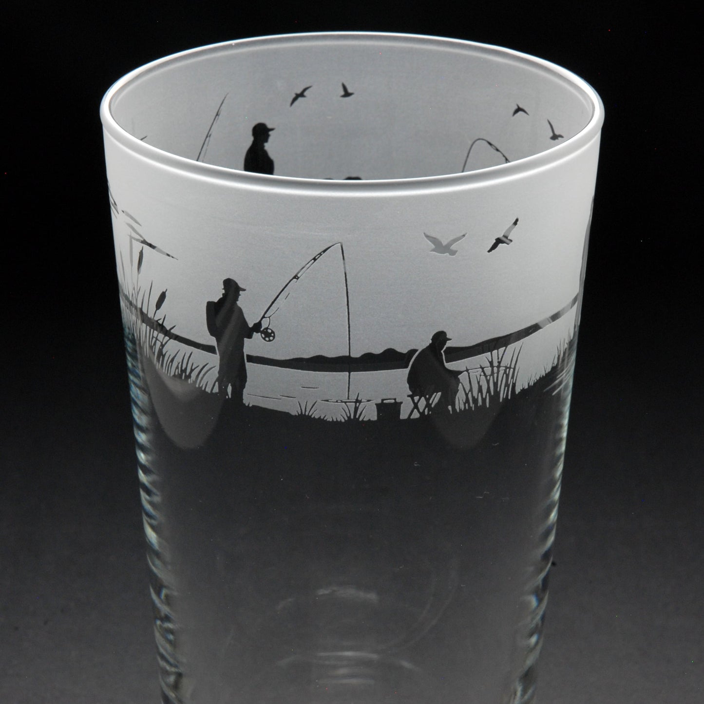 Fishing Pint Glass - Hand Etched/Engraved Gift