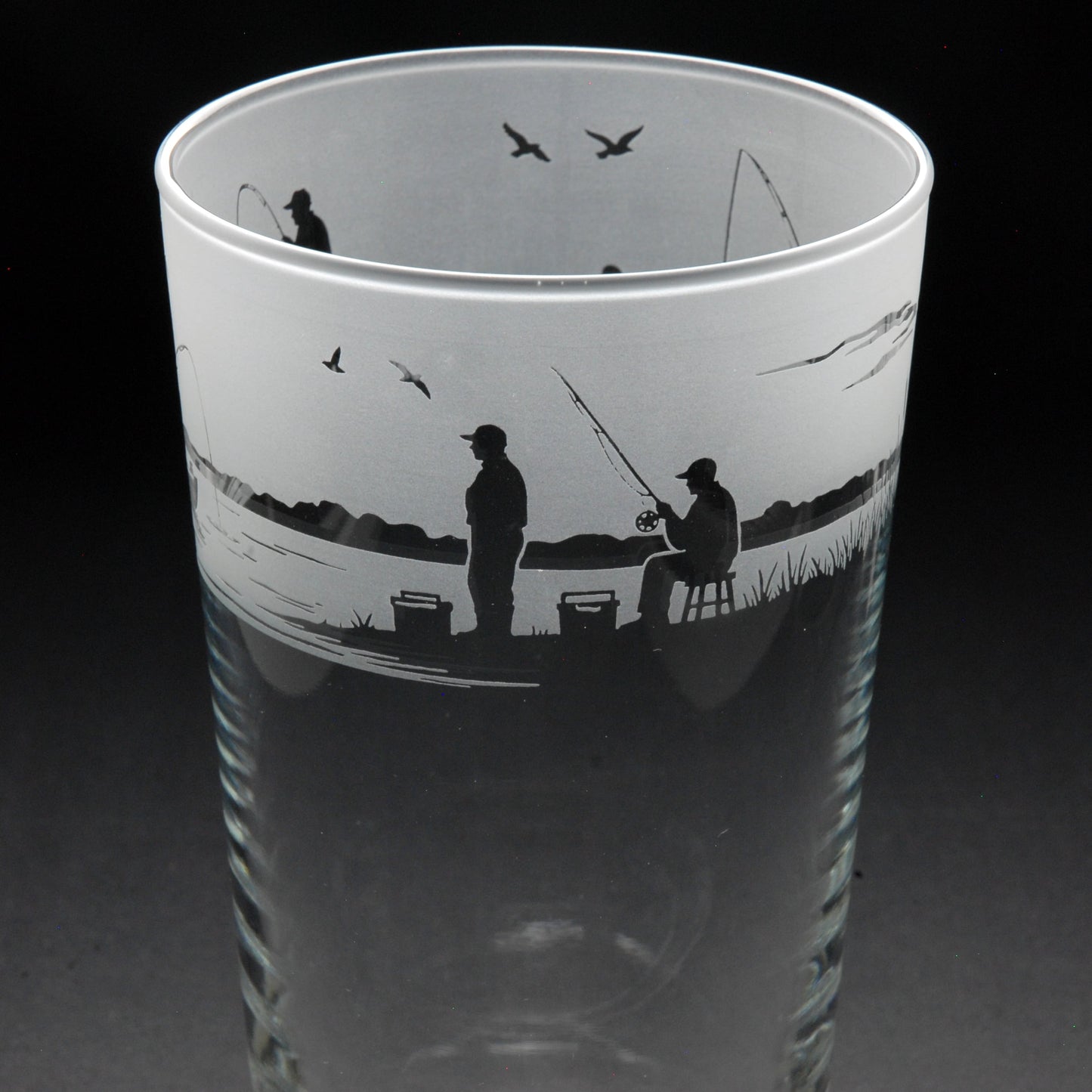 Fishing Pint Glass - Hand Etched/Engraved Gift