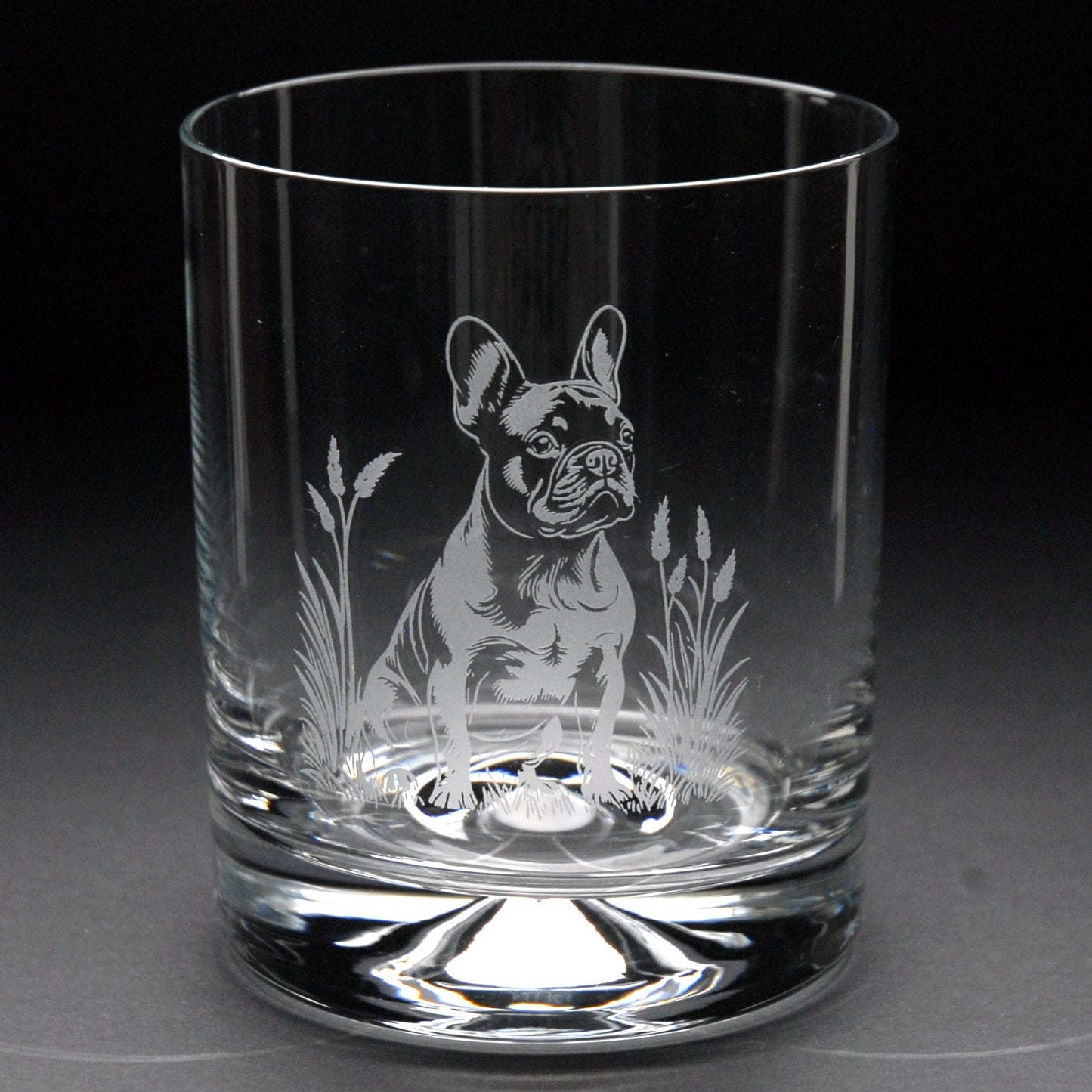 French Bulldog Dog Whiskey Tumbler Glass - Hand Etched/Engraved Gift