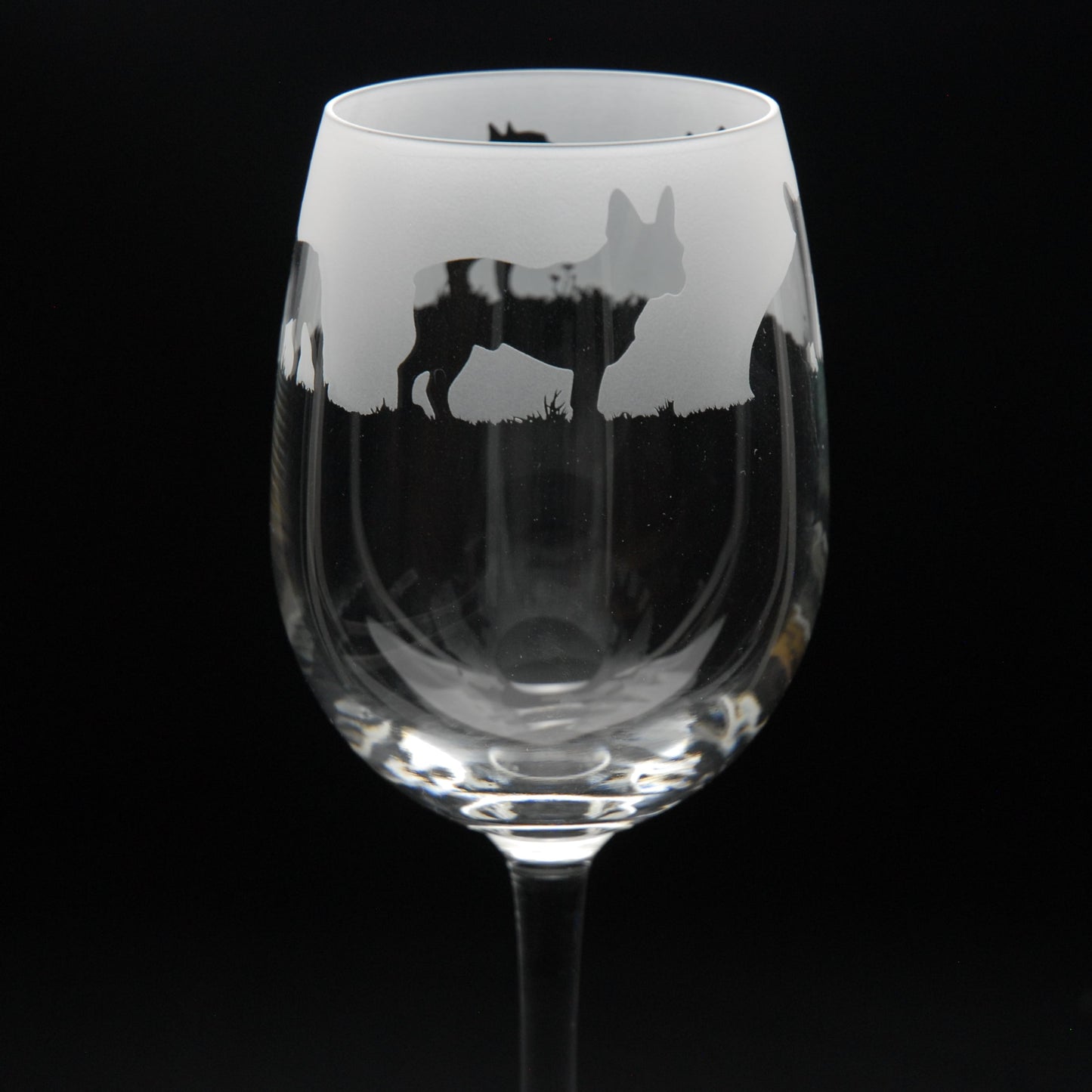French Bulldog Dog Crystal Wine Glass - Hand Etched/Engraved Gift