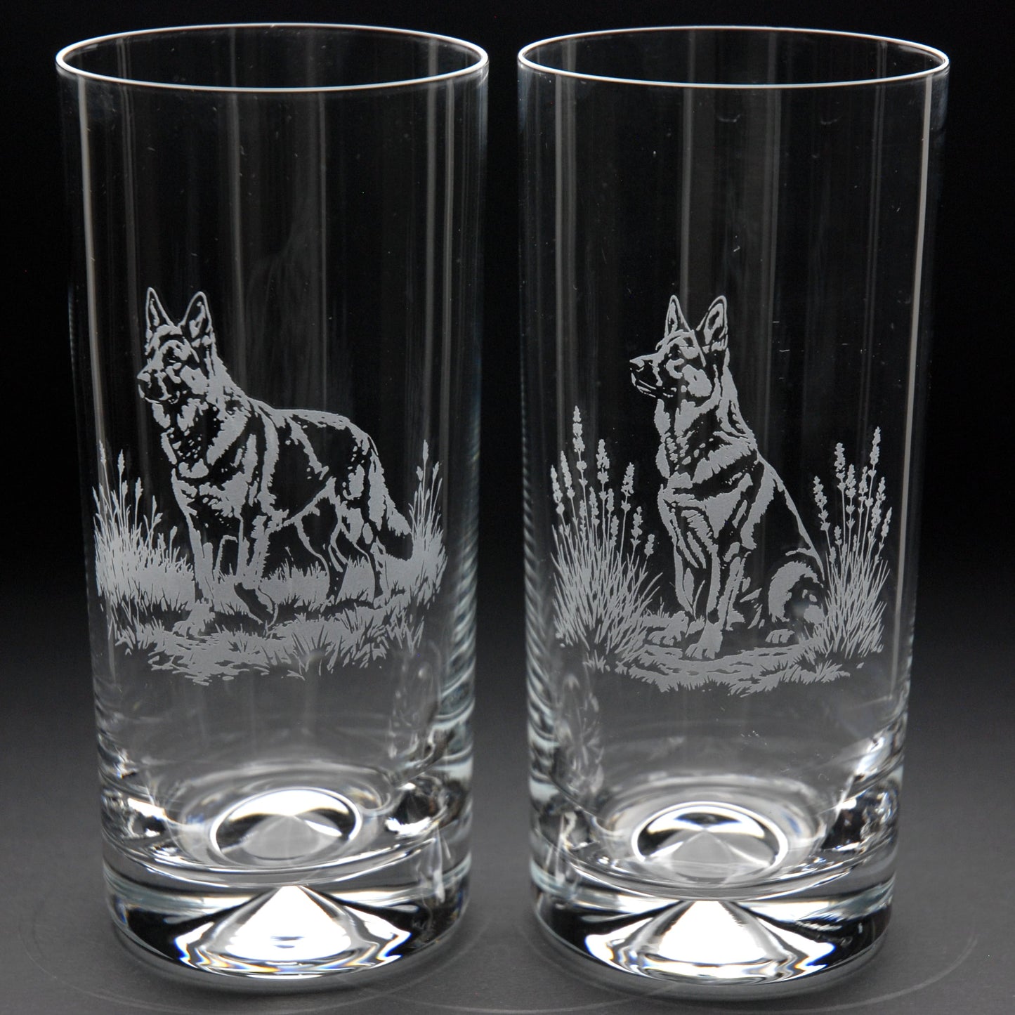 German Shepherd Dog Highball Glass - Hand Etched/Engraved Gift