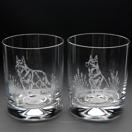 German Shepherd Dog Whiskey Tumbler Glass - Hand Etched/Engraved Gift