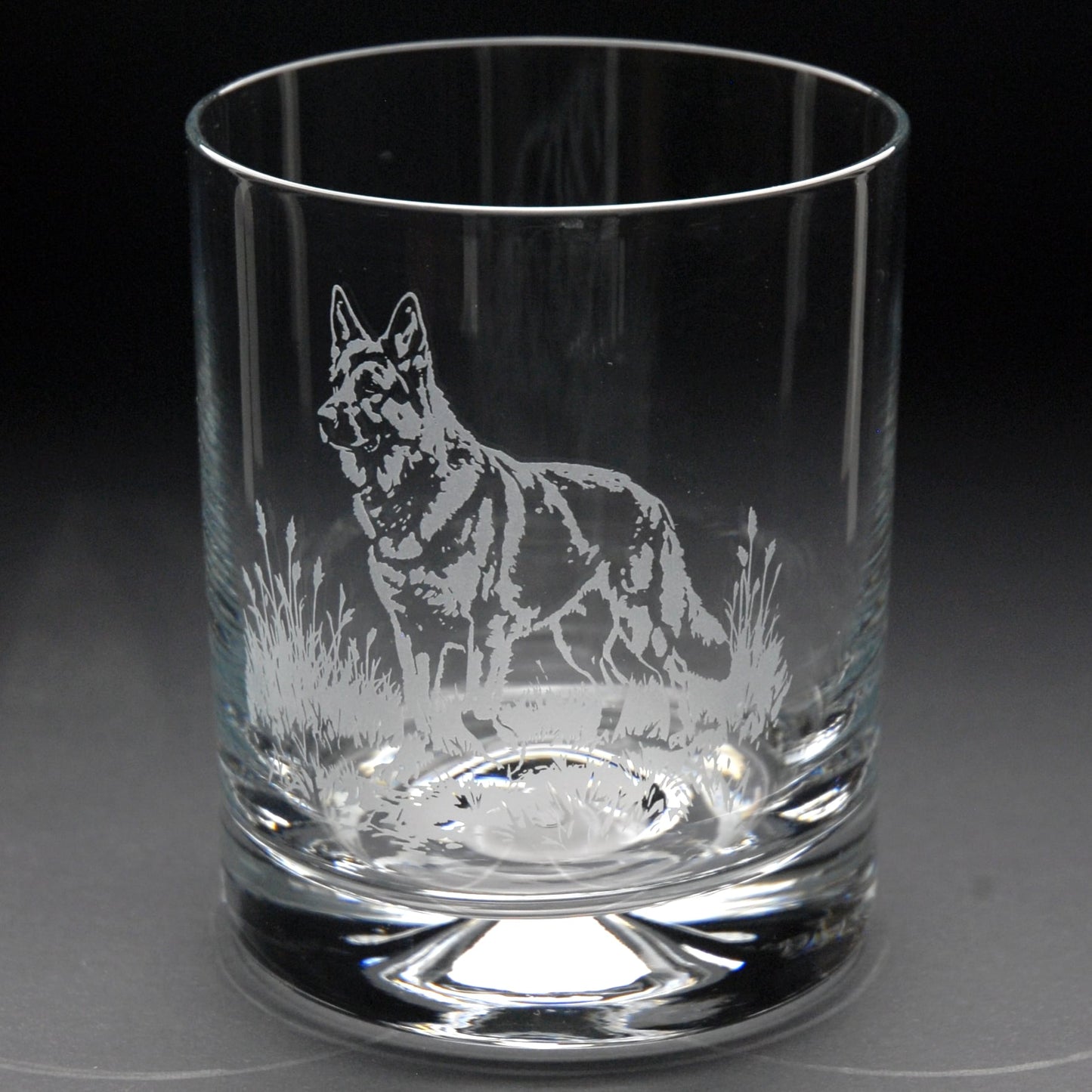 German Shepherd Dog Whiskey Tumbler Glass - Hand Etched/Engraved Gift
