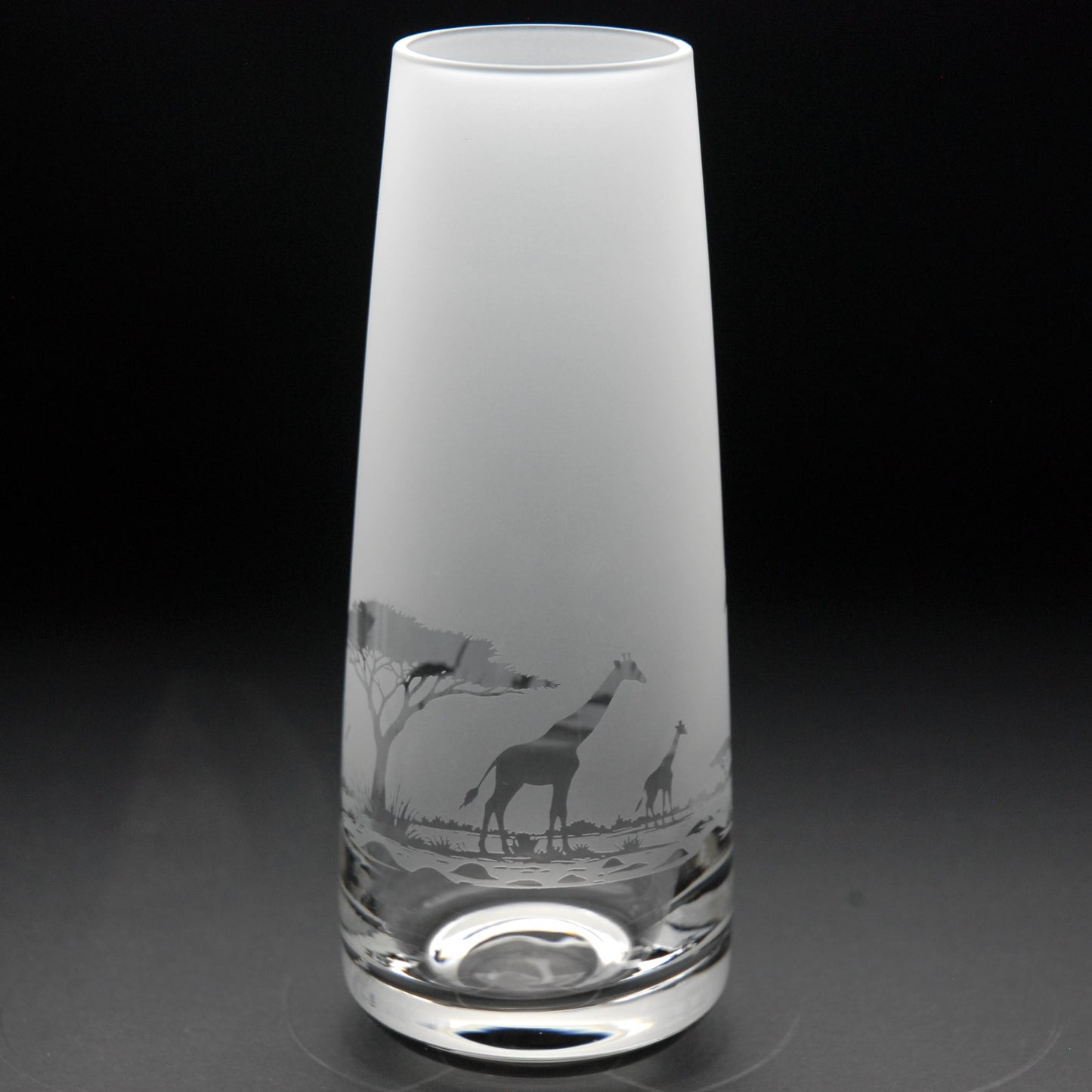 Giraffe Glass Bud Vase - Hand Etched/Engraved Gift