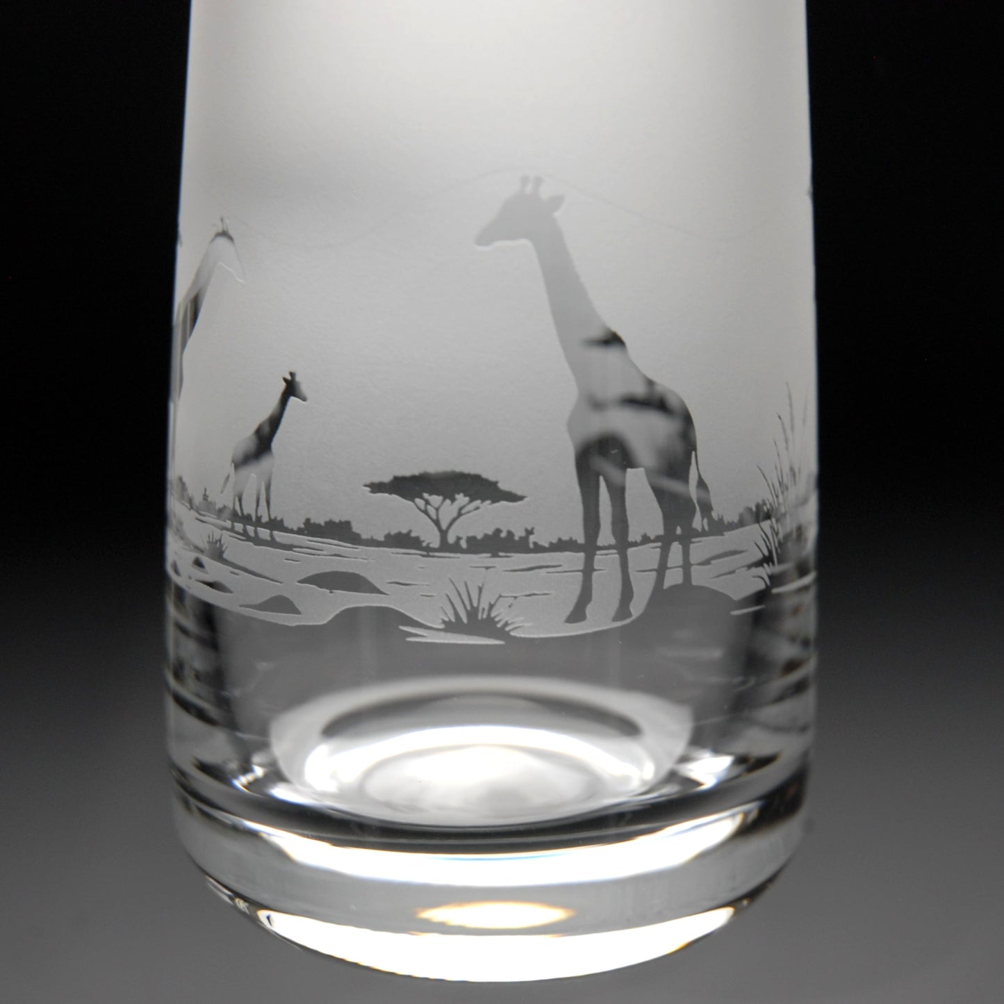 Giraffe Glass Bud Vase - Hand Etched/Engraved Gift