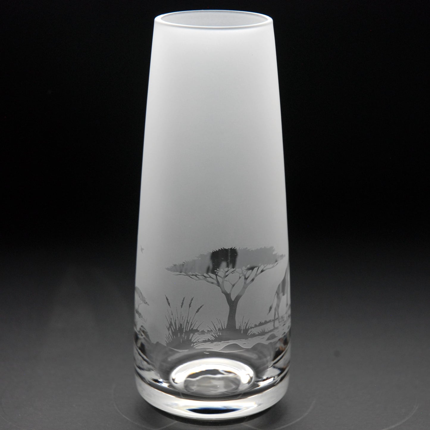 Giraffe Glass Bud Vase - Hand Etched/Engraved Gift