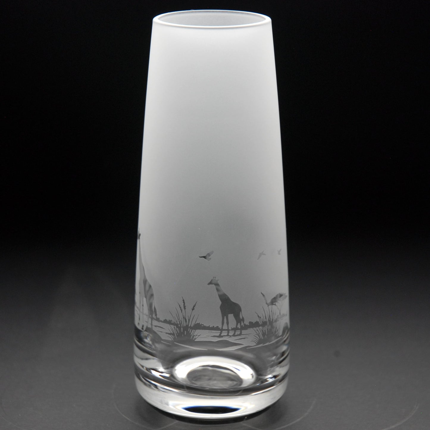 Giraffe Glass Bud Vase - Hand Etched/Engraved Gift