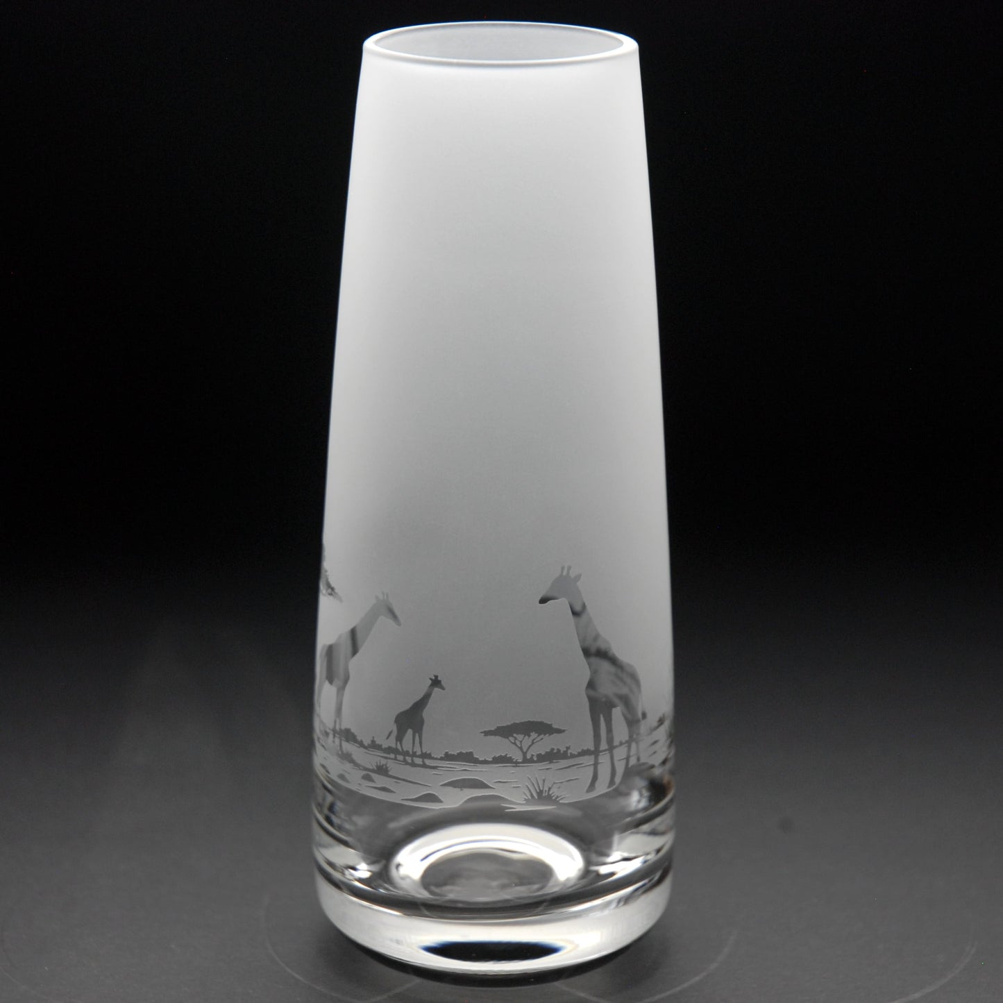 Giraffe Glass Bud Vase - Hand Etched/Engraved Gift