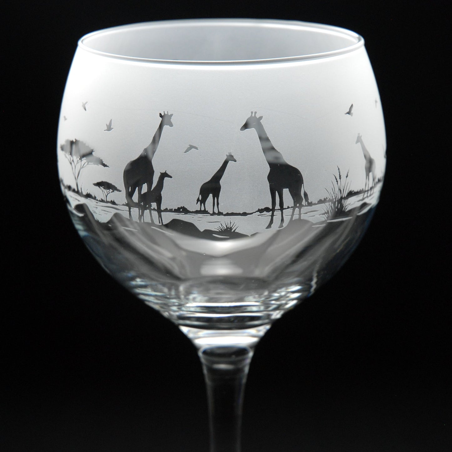 Giraffe Gin Cocktail Glass - Hand Etched/Engraved Gift