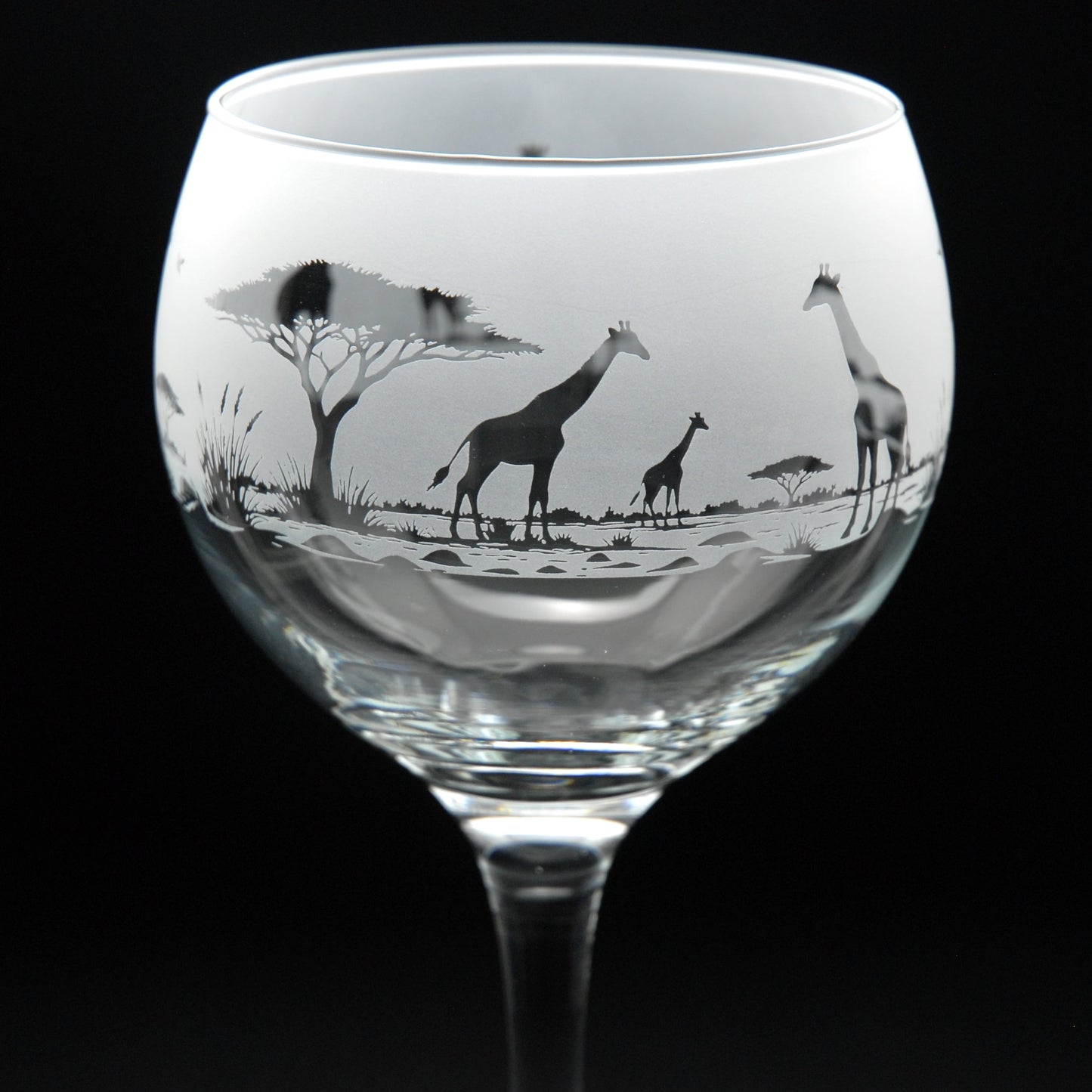 Giraffe Gin Cocktail Glass - Hand Etched/Engraved Gift