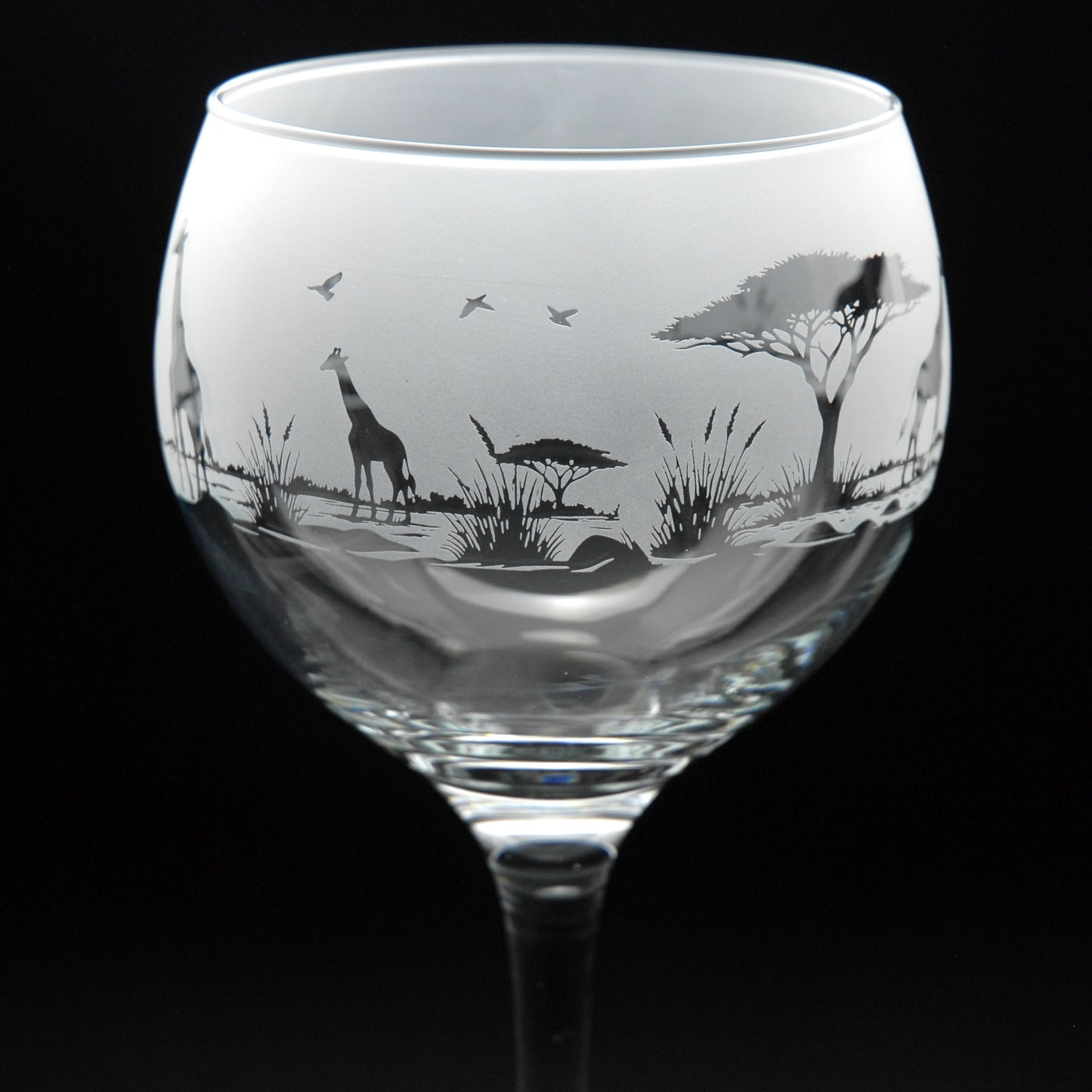 Giraffe Gin Cocktail Glass - Hand Etched/Engraved Gift