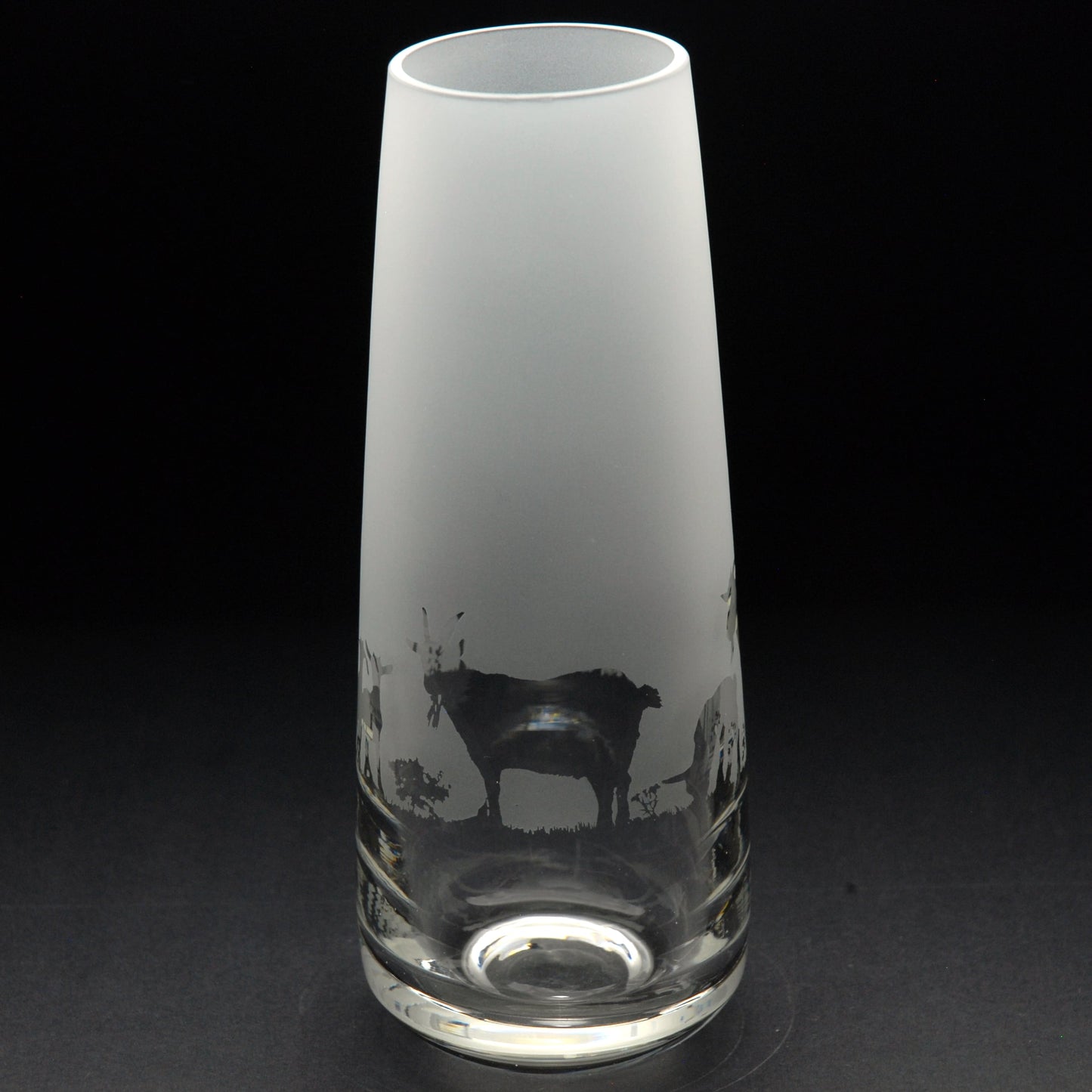 Goat Glass Bud Vase - Hand Etched/Engraved Gift
