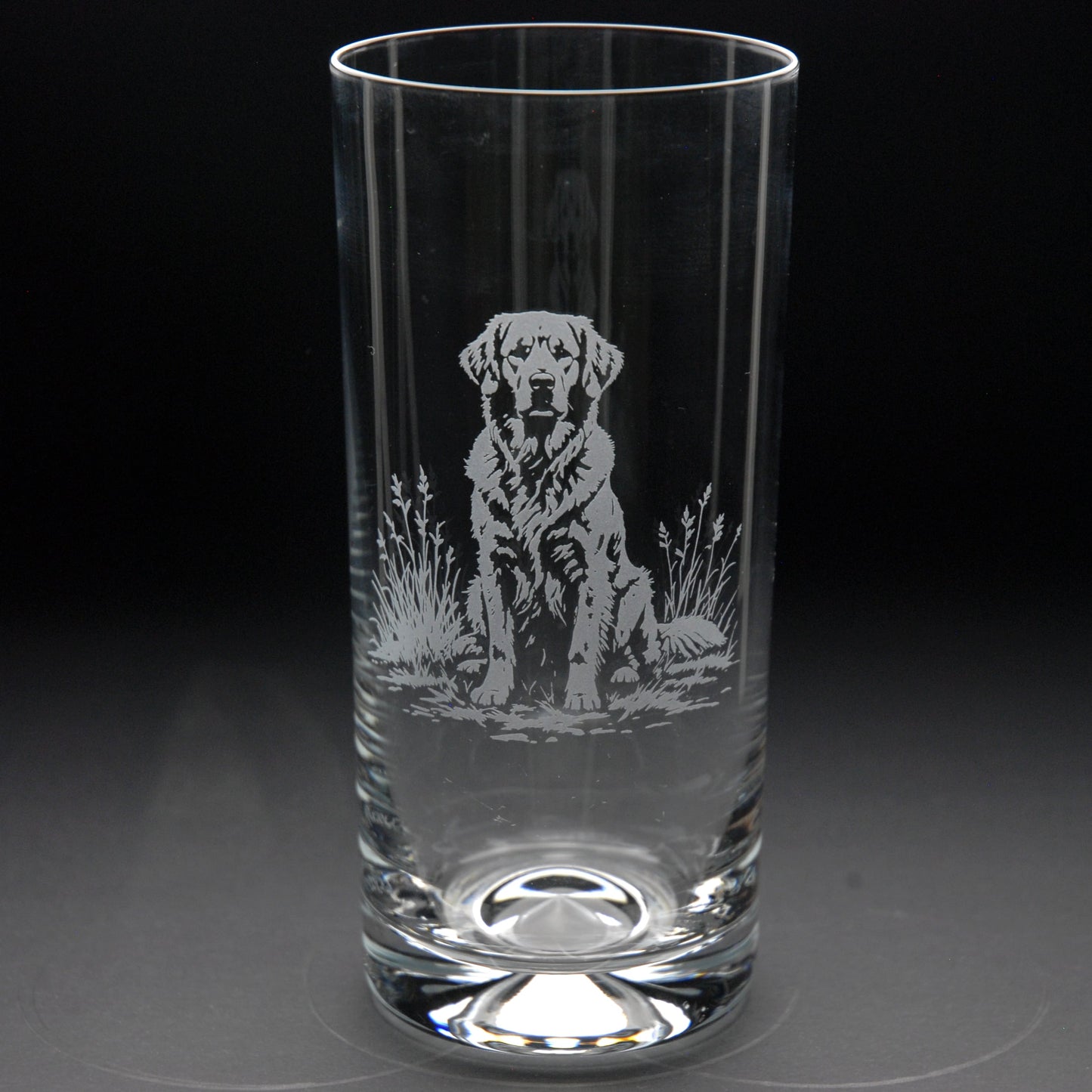 Golden Retriever Dog Highball Glass - Hand Etched/Engraved Gift