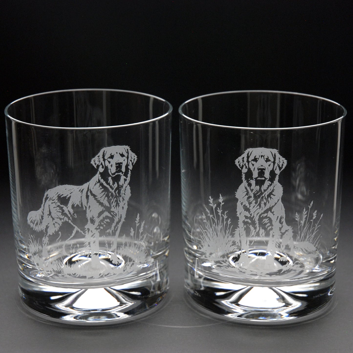 Golden Retriever Dog Whiskey Tumbler Glass - Hand Etched/Engraved Gift
