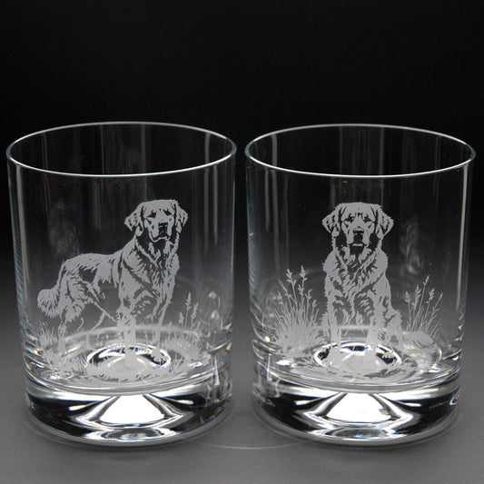 Golden Retriever Dog Whiskey Tumbler Glass - Hand Etched/Engraved Gift