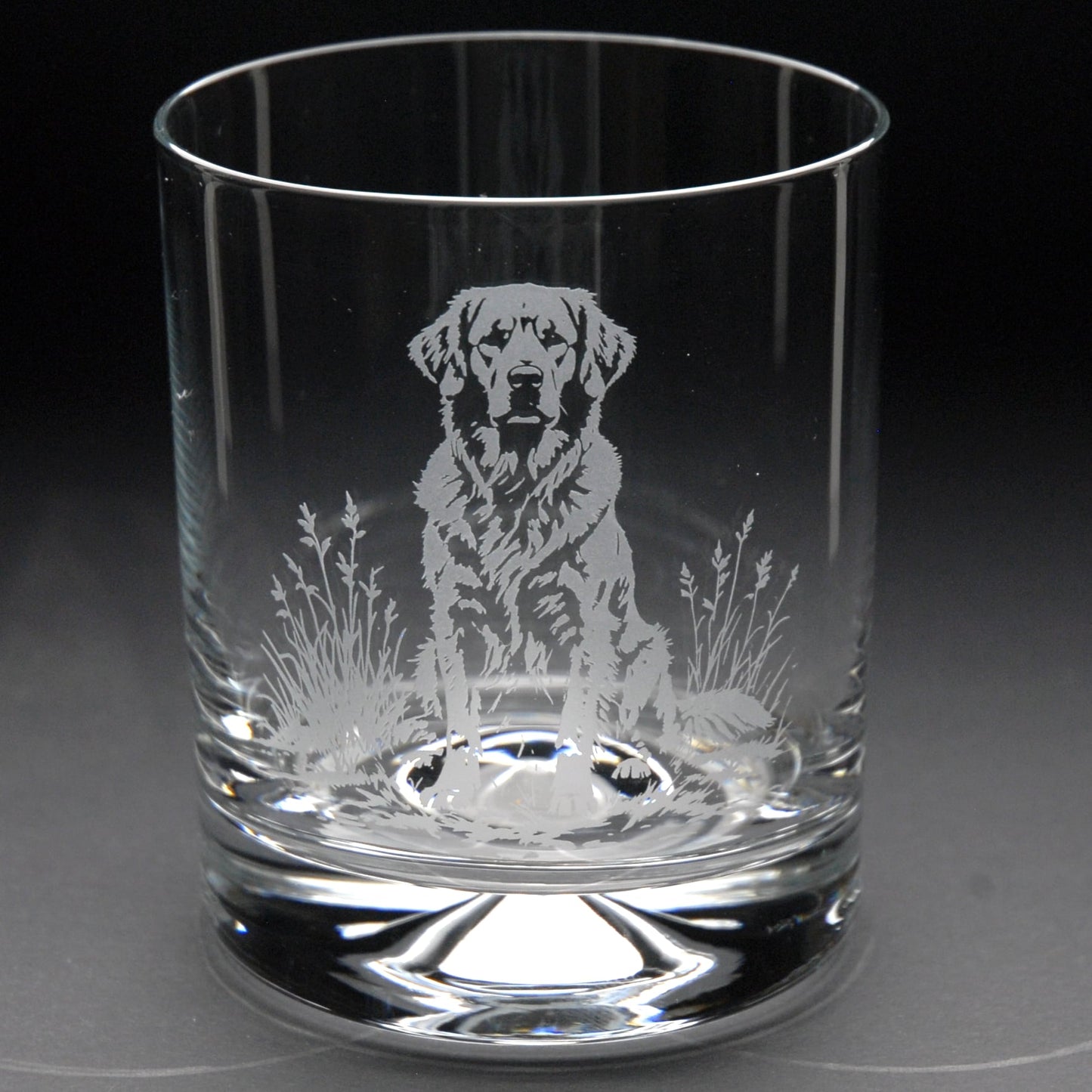 Golden Retriever Dog Whiskey Tumbler Glass - Hand Etched/Engraved Gift