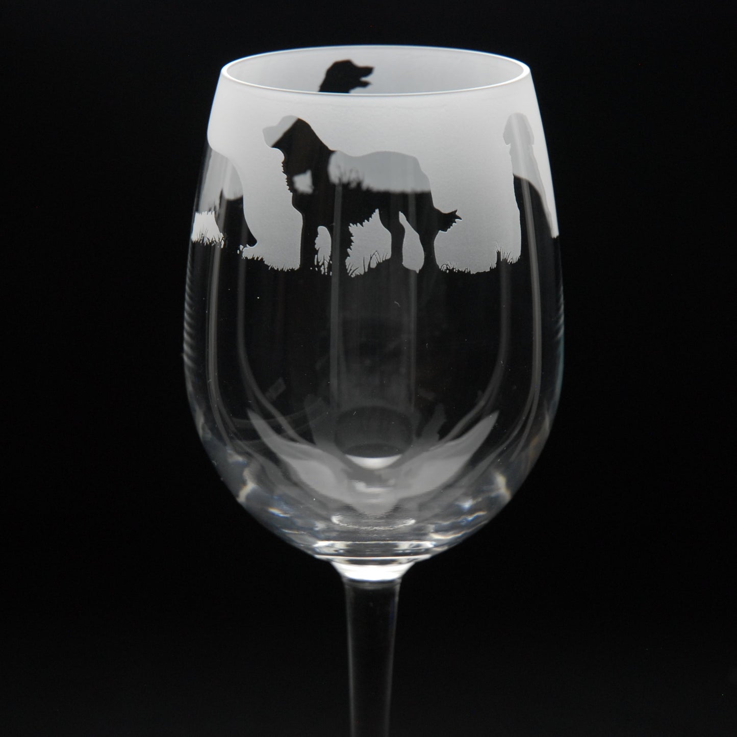 Golden Retriever Dog Crystal Wine Glass - Hand Etched/Engraved Gift