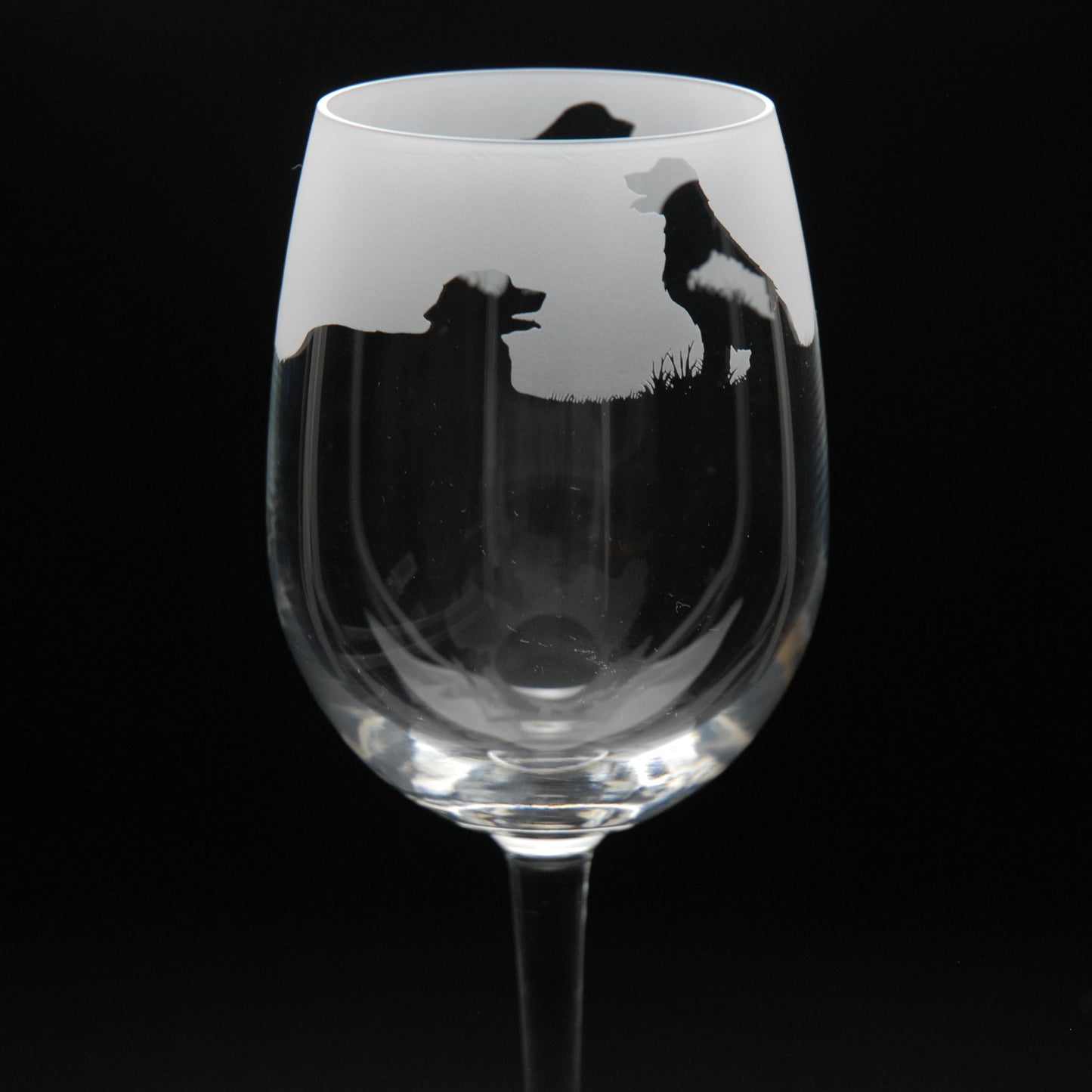 Golden Retriever Dog Crystal Wine Glass - Hand Etched/Engraved Gift