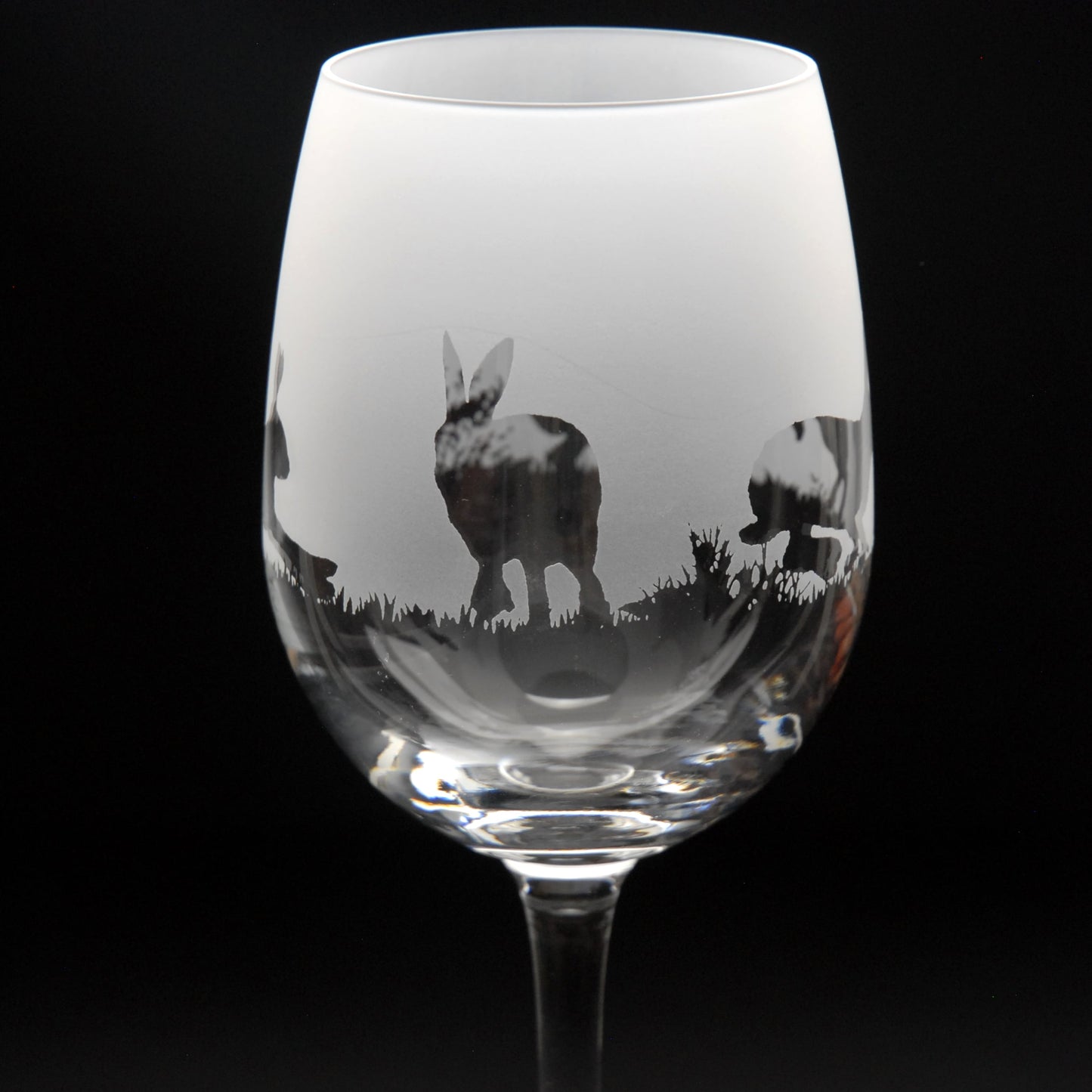 Hare Crystal Wine Glass - Hand Etched/Engraved Gift